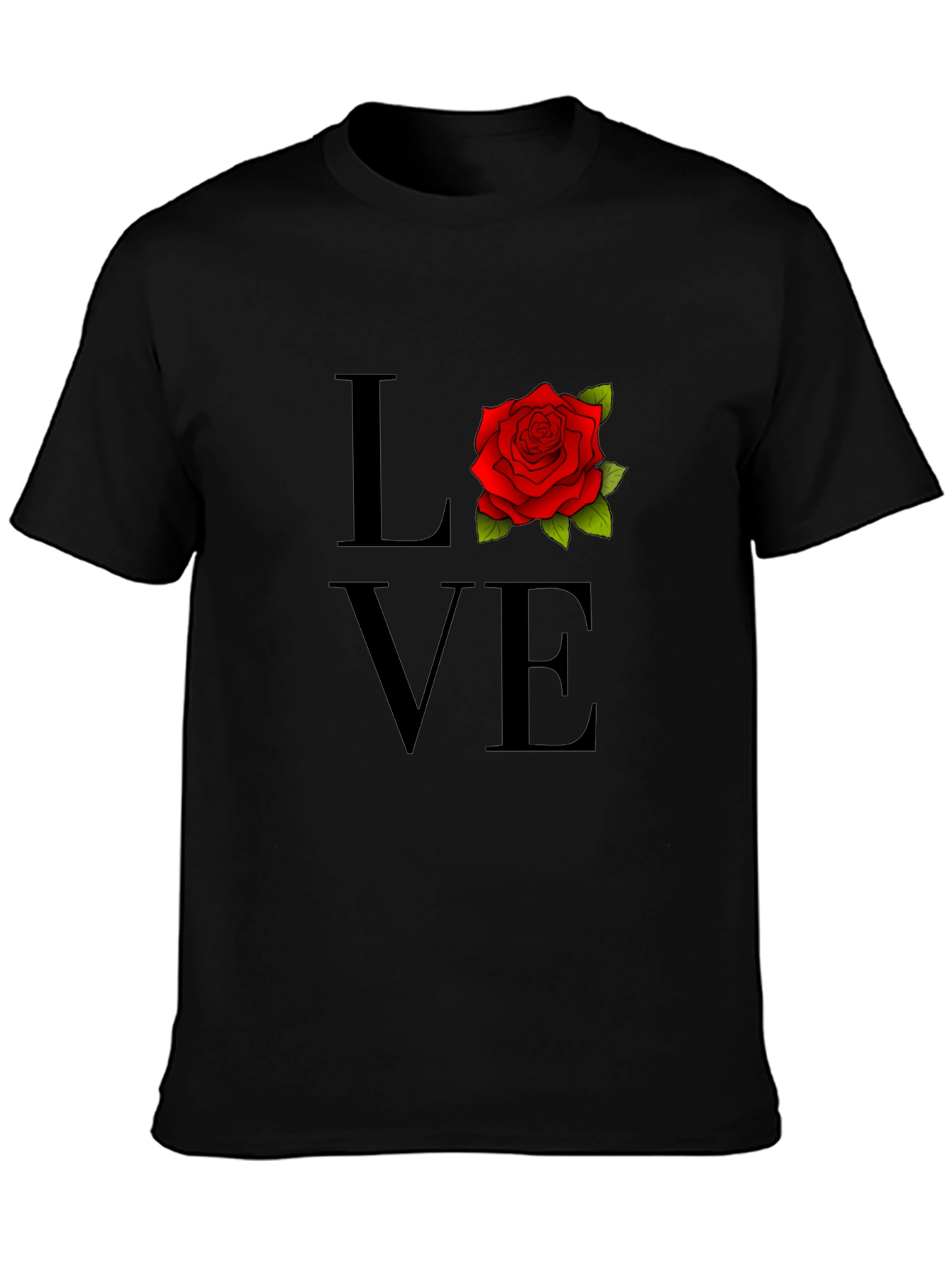 Love Rose Graphic T-Shirt - Black