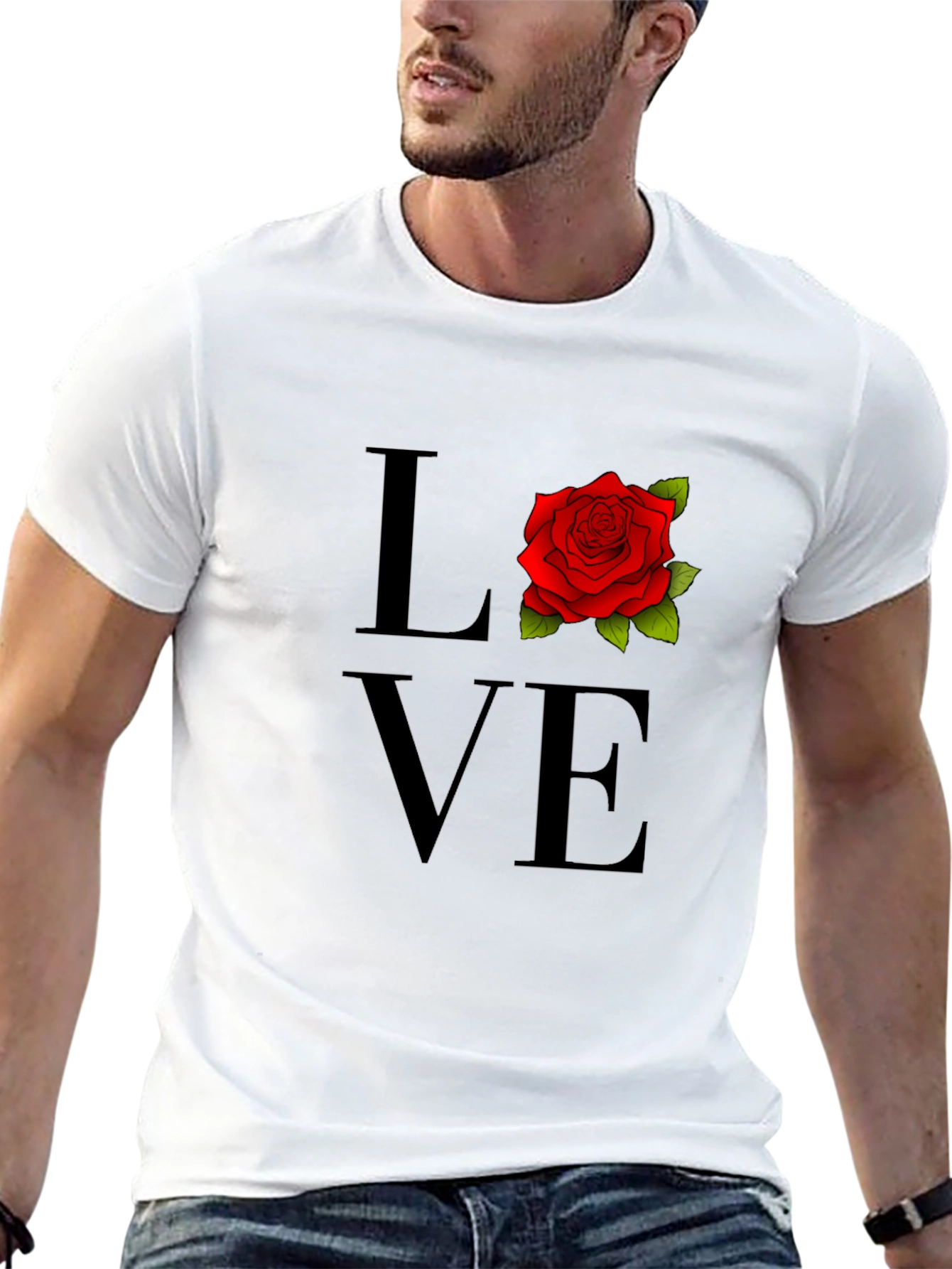 Love Rose Graphic T-Shirt - Black