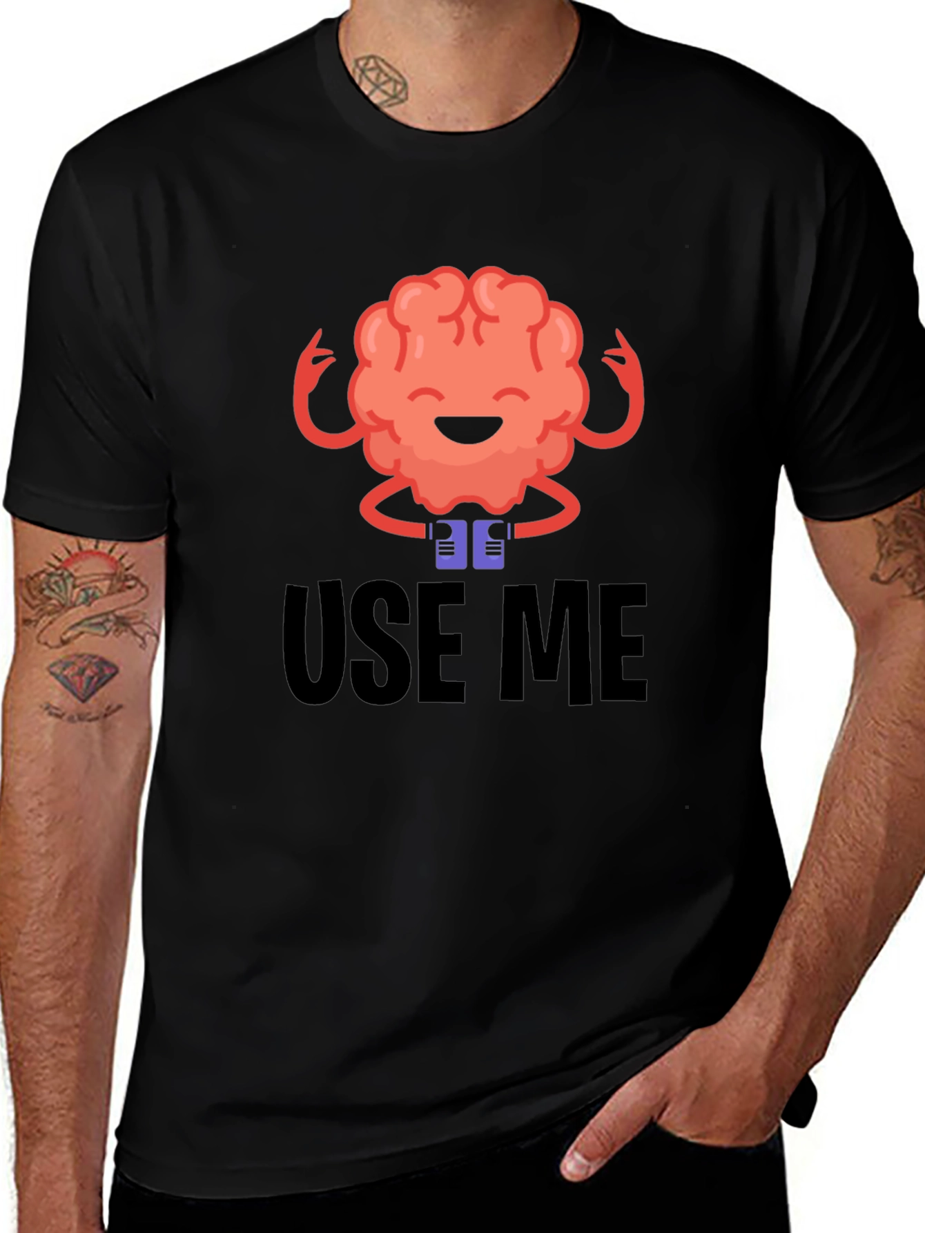Use Me Brain Graphic Tee - Black T-Shirt