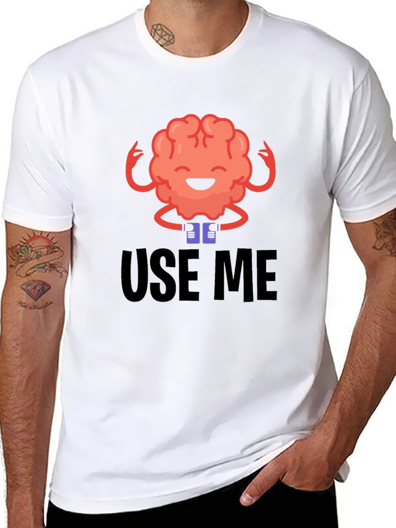 Use Me Brain Graphic Tee - Black T-Shirt