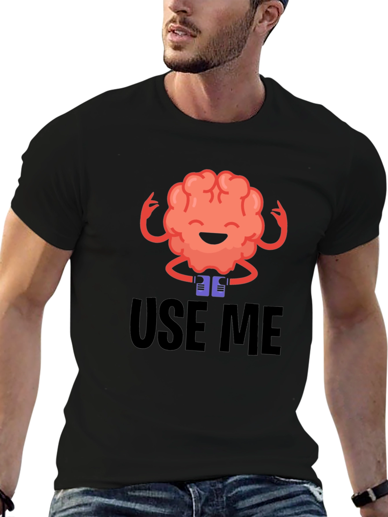 Use Me Brain Graphic Tee - Black T-Shirt