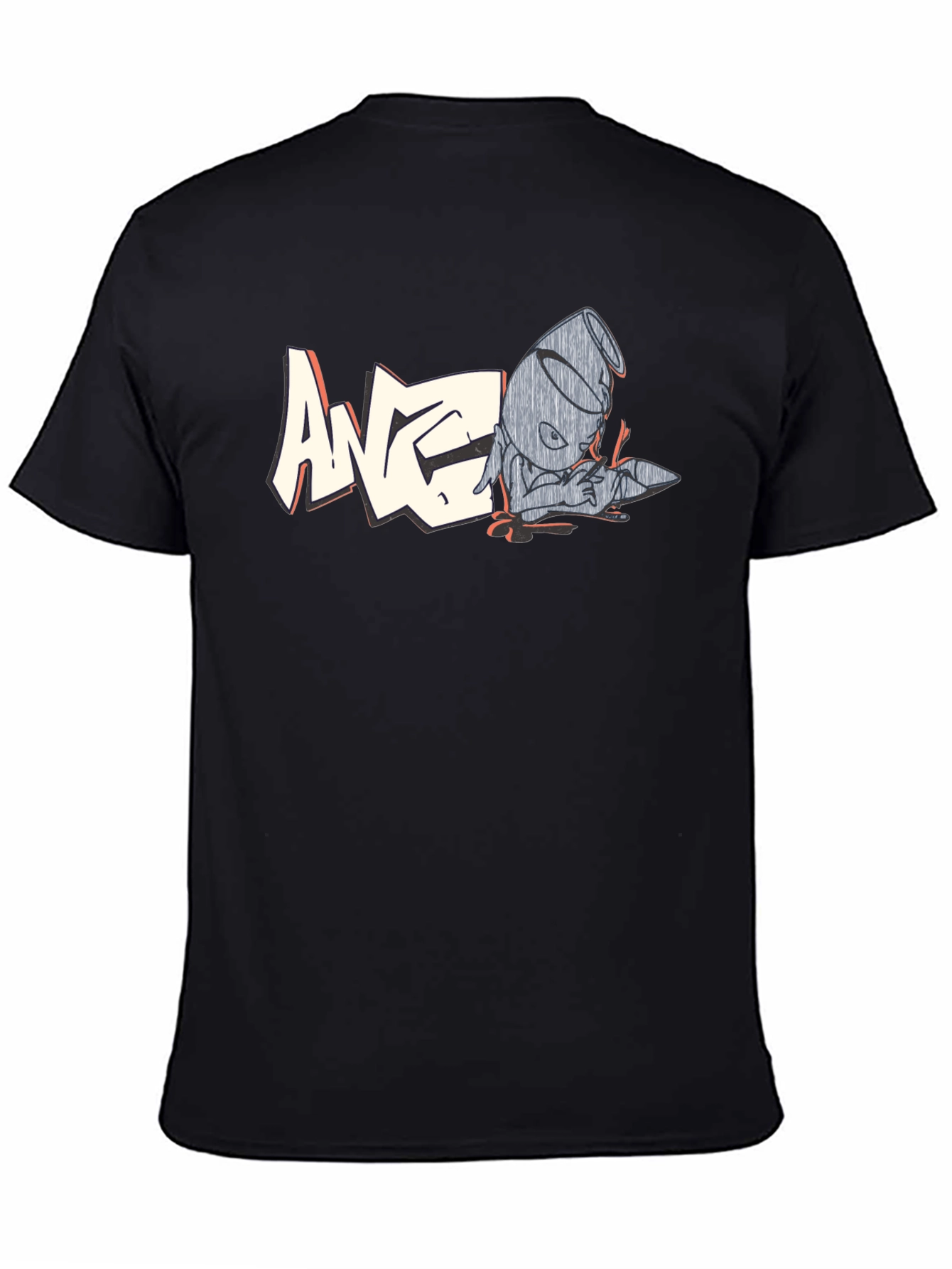 Graphic Black T-Shirt - Retro Cartoon Design