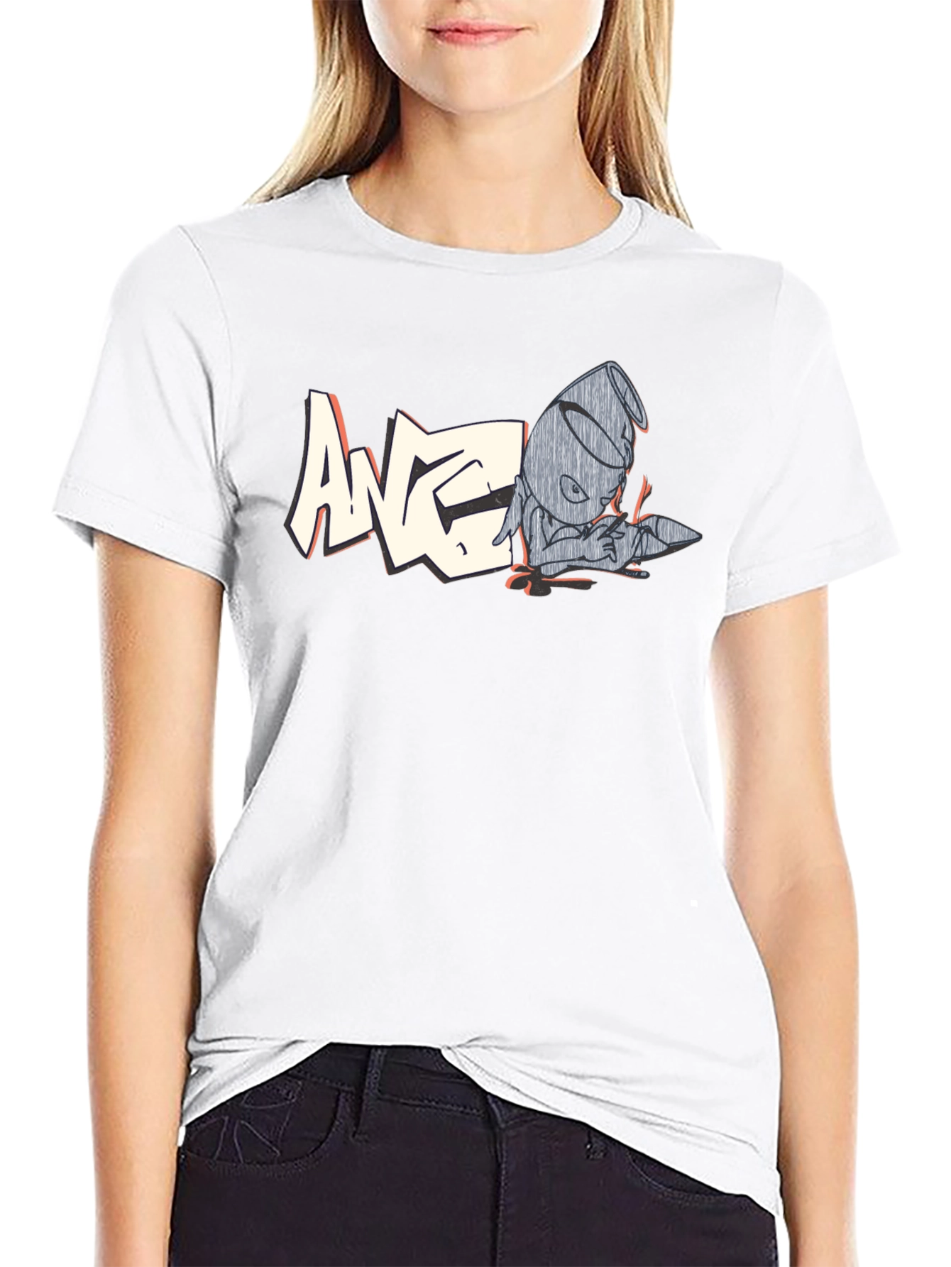 Graphic Black T-Shirt - Retro Cartoon Design