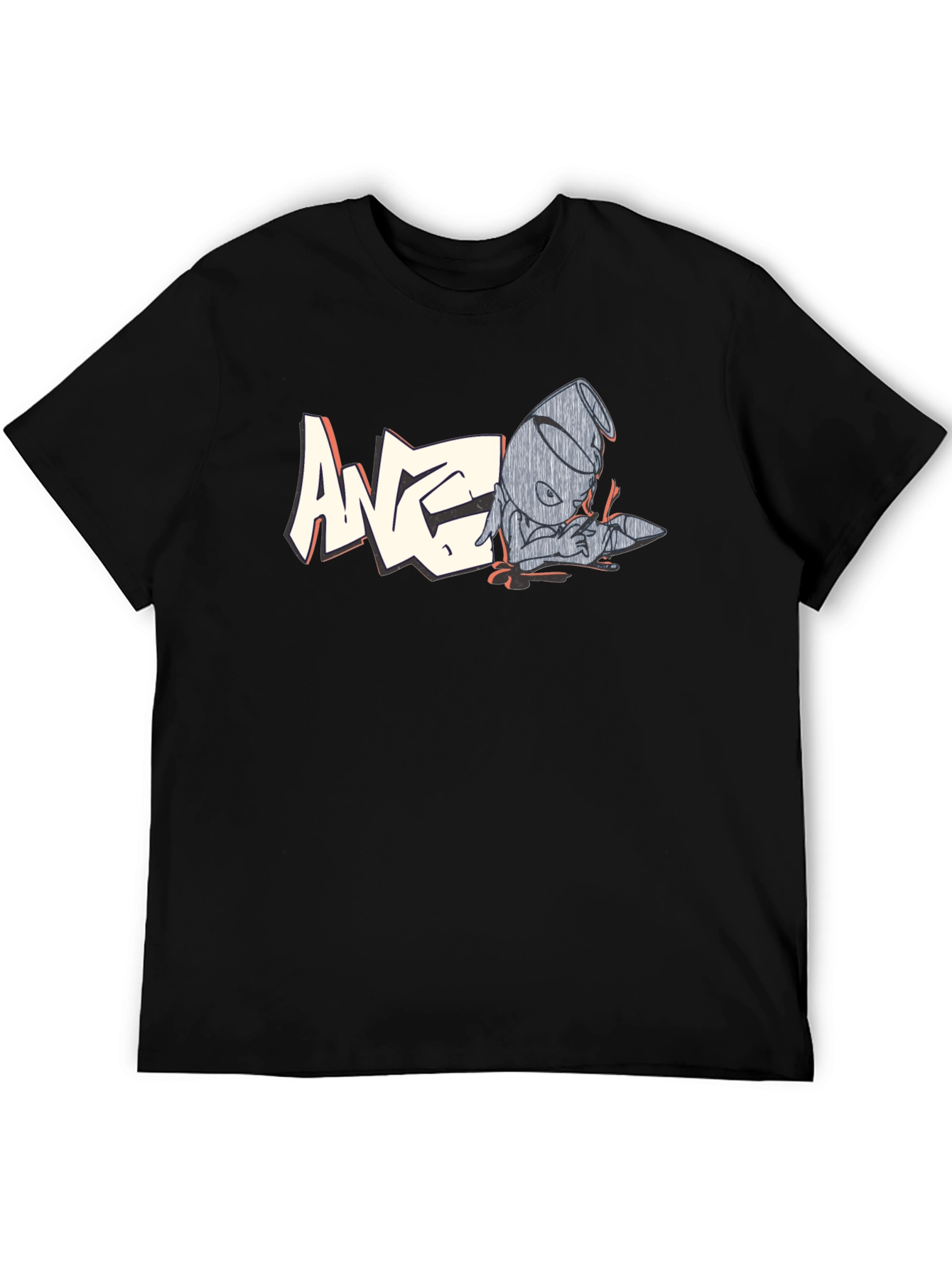 Graphic Black T-Shirt - Retro Cartoon Design