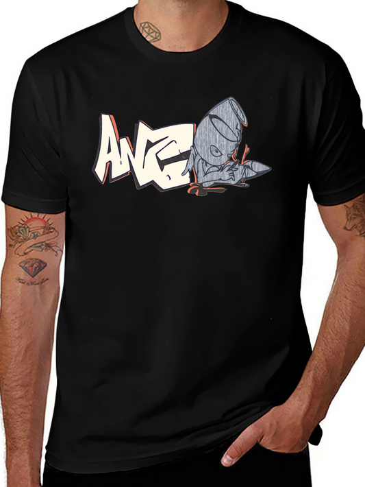 Graphic Black T-Shirt - Retro Cartoon Design