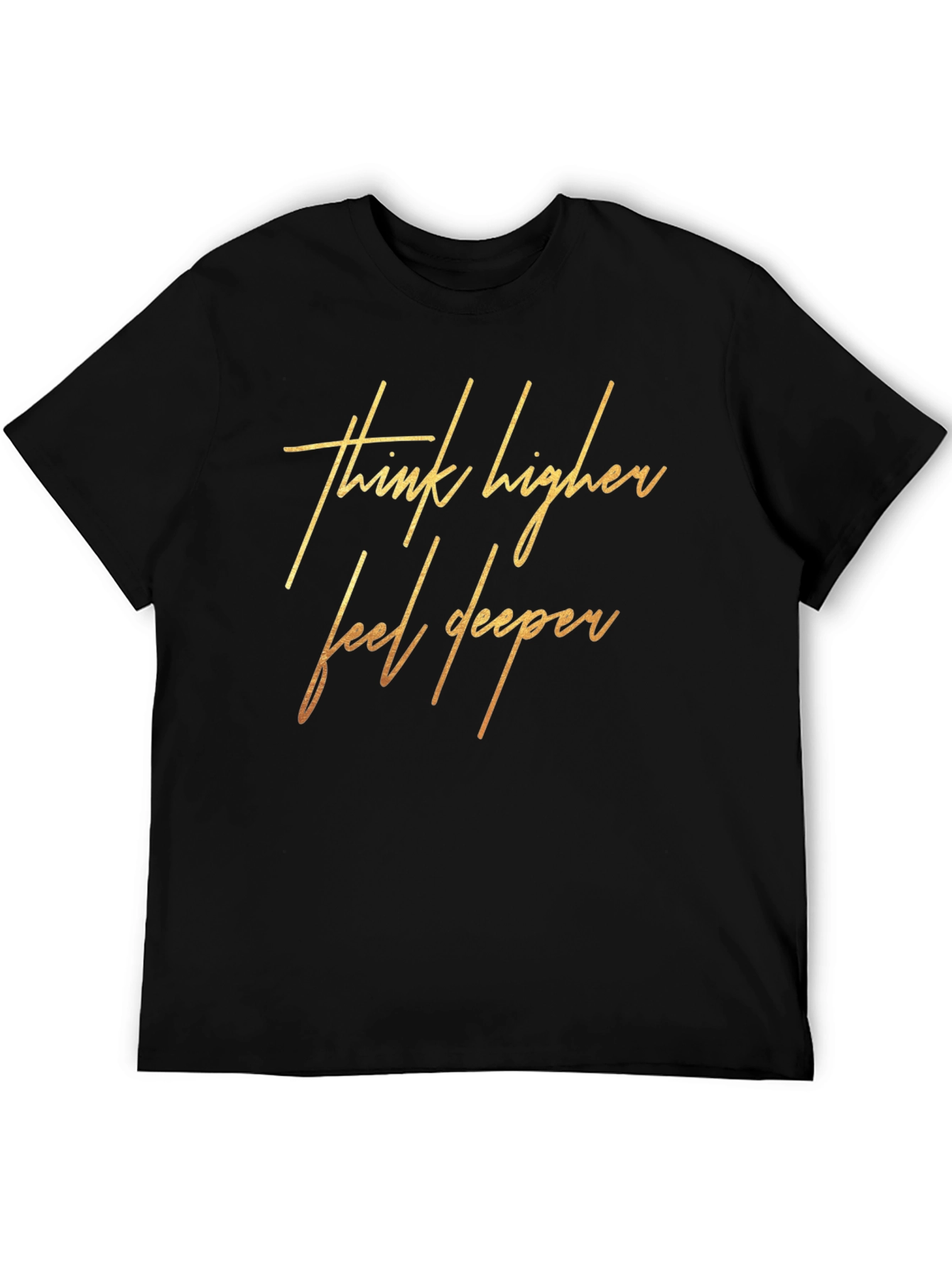 Think Higher Feel Deeper Black Graphic Tee