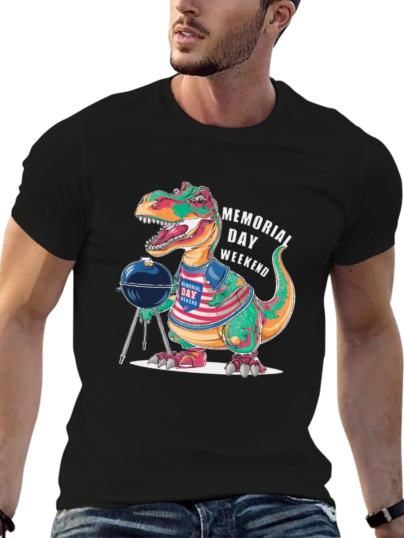 Memorial Day Weekend BBQ Dinosaur T-Shirt