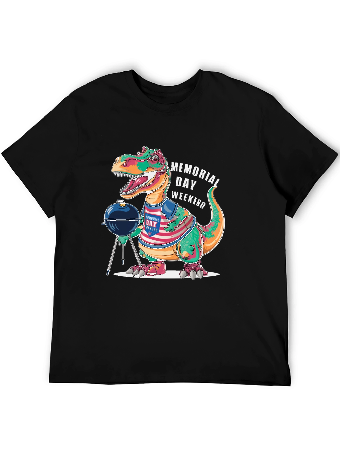 Memorial Day Weekend BBQ Dinosaur T-Shirt