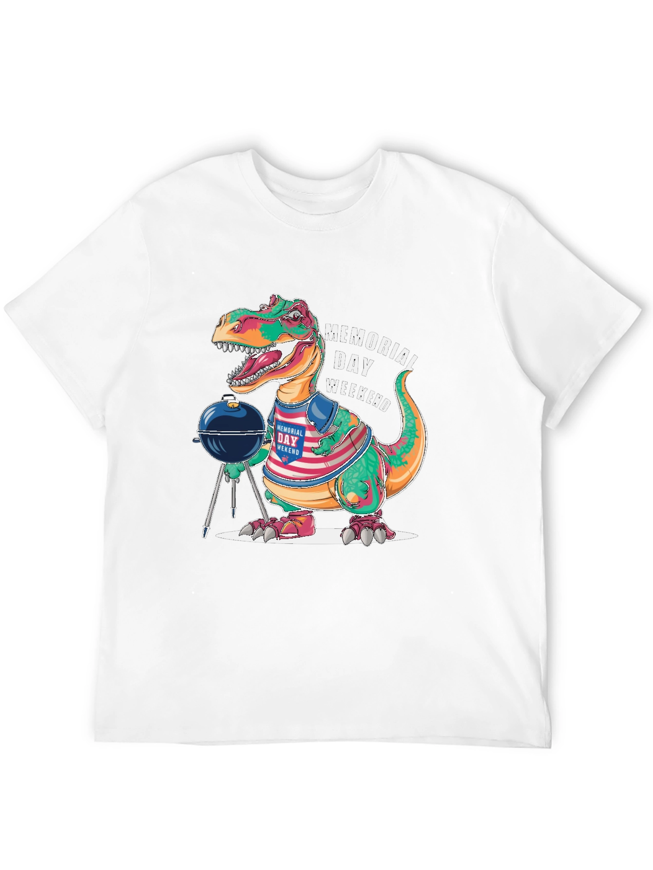 Memorial Day Weekend BBQ Dinosaur T-Shirt