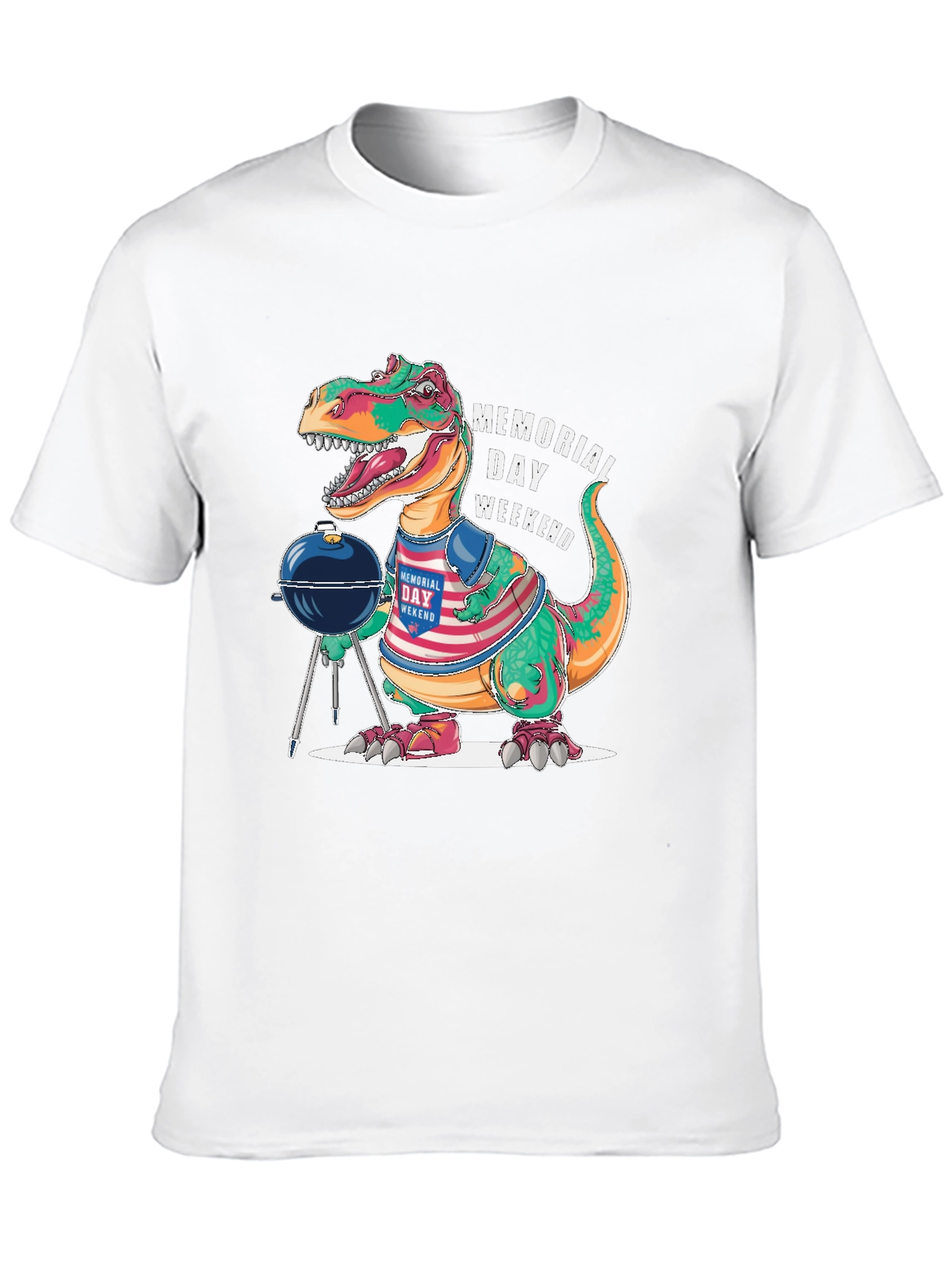 Memorial Day Weekend BBQ Dinosaur T-Shirt