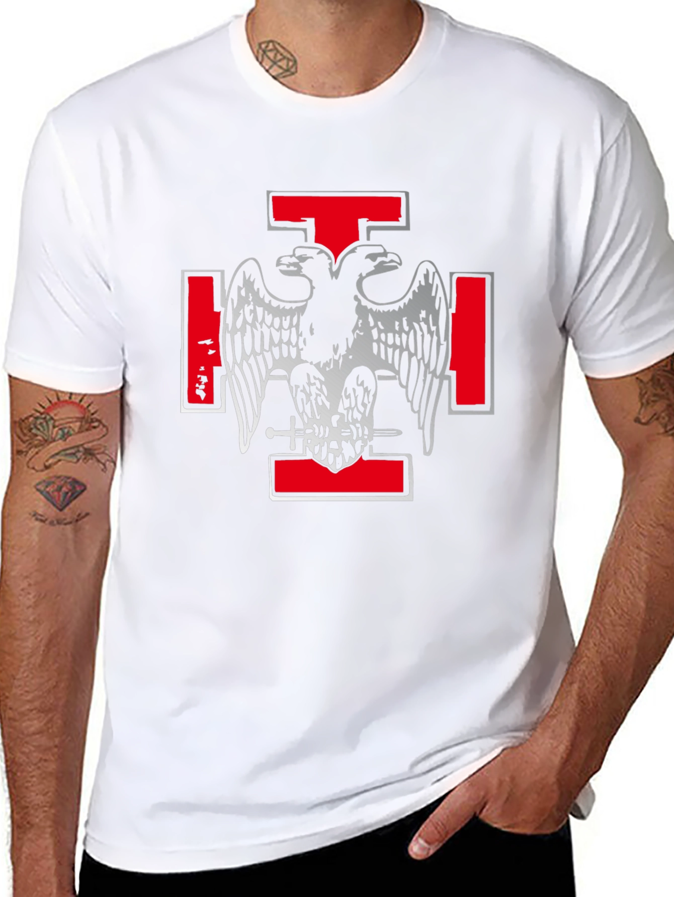 Knights Templar T-Shirt - Double Headed Eagle Design