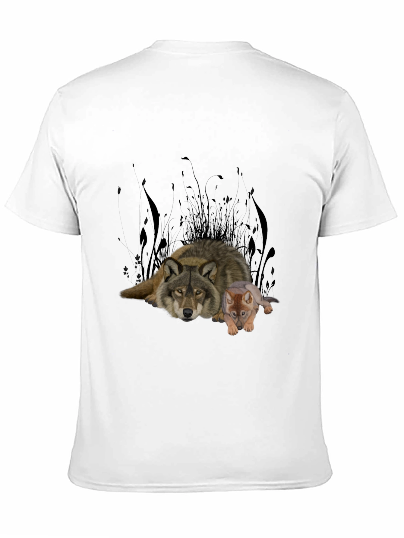 Wolf & Cub Graphic Tee - Black Cotton Blend