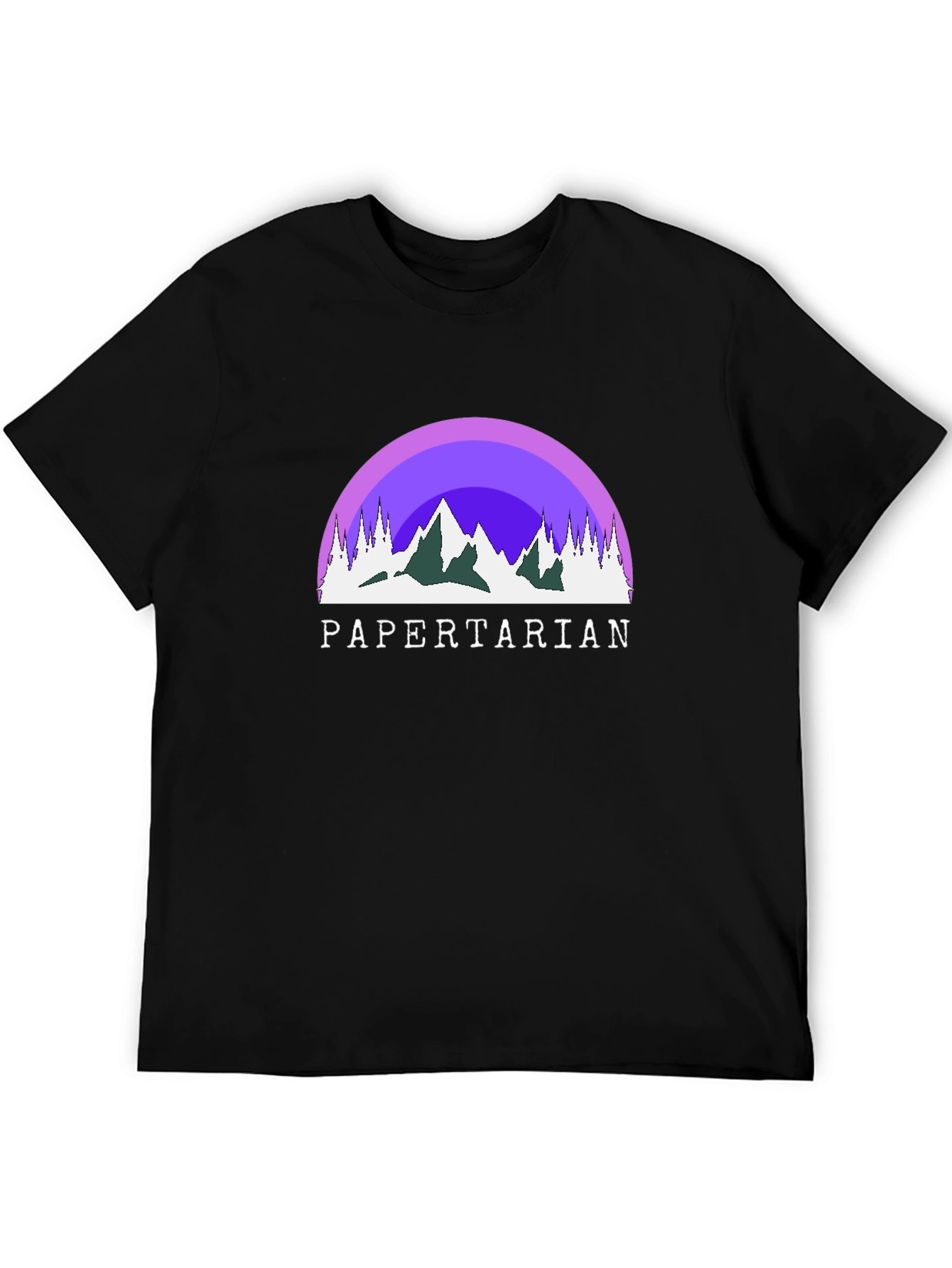 Papertarian Mountain Graphic Tee - Black