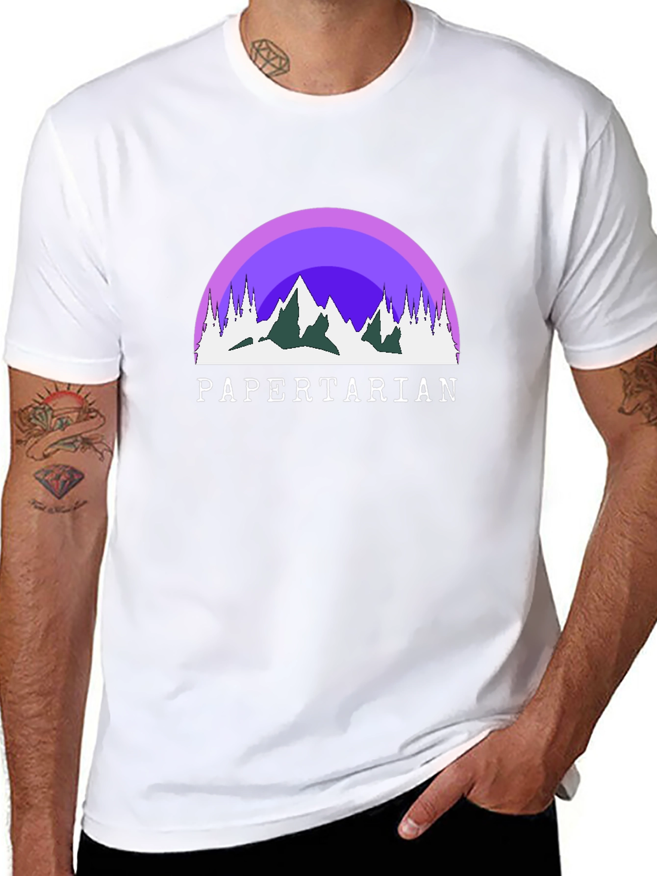 Papertarian Mountain Graphic Tee - Black