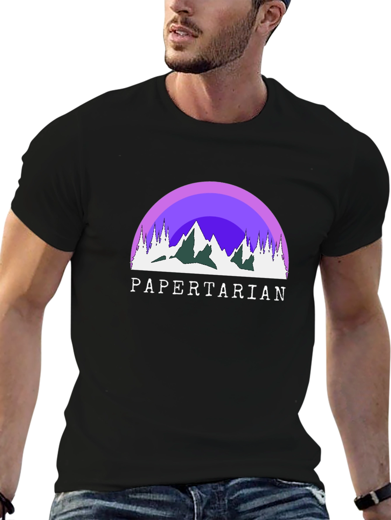 Papertarian Mountain Graphic Tee - Black