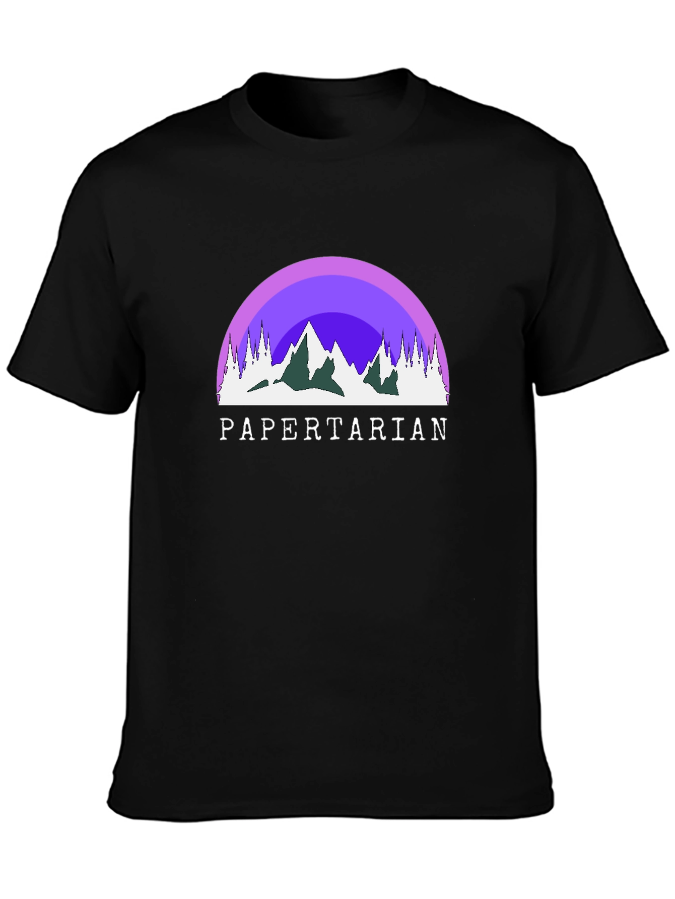 Papertarian Mountain Graphic Tee - Black