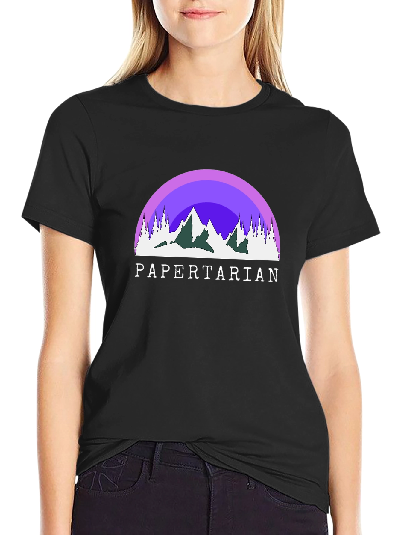 Papertarian Mountain Graphic Tee - Black