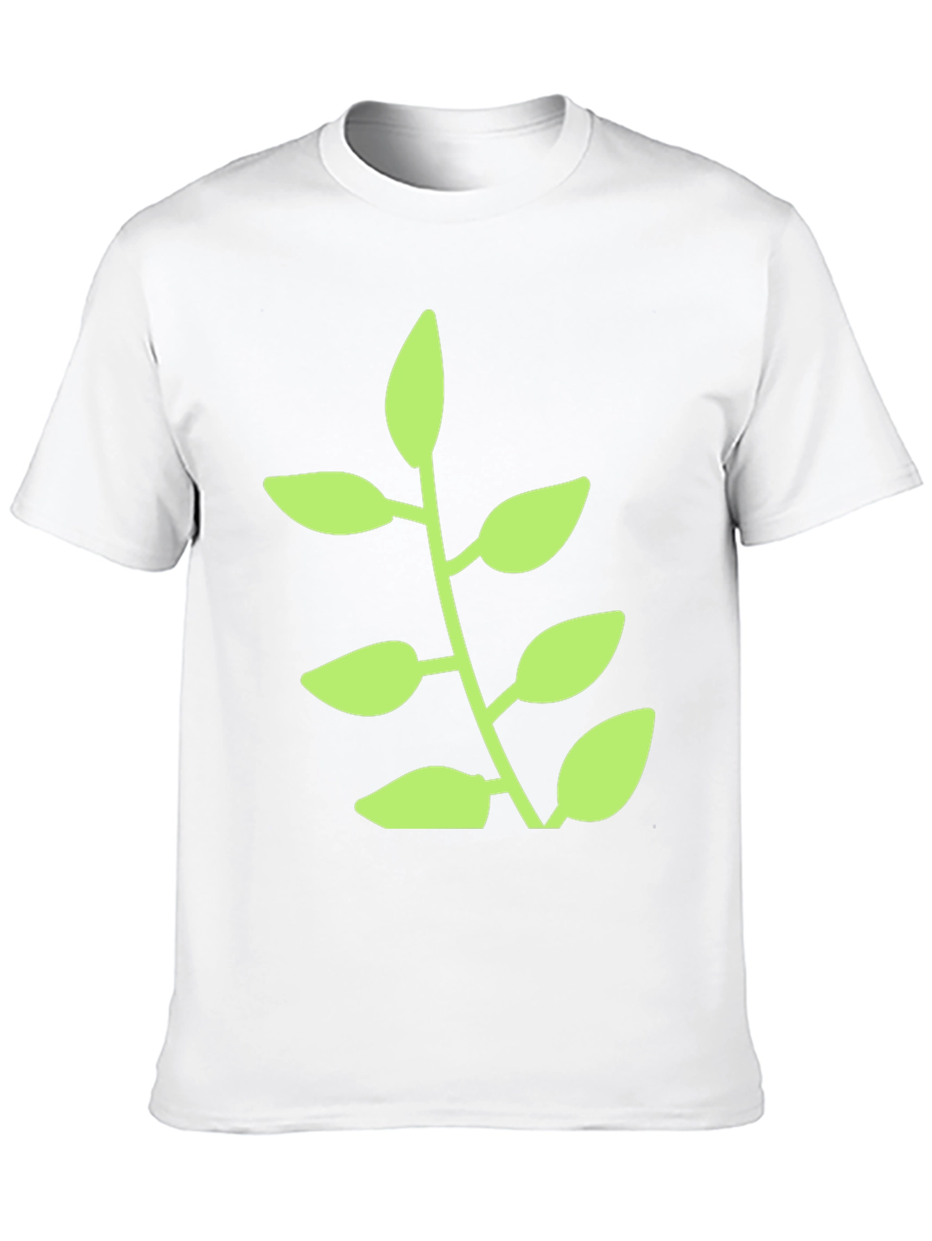 Green Plant Graphic Black T-Shirt