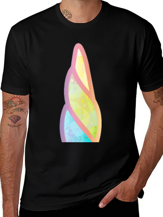 Unicorn Horn Graphic Tee - Black Cotton Comfort Fit