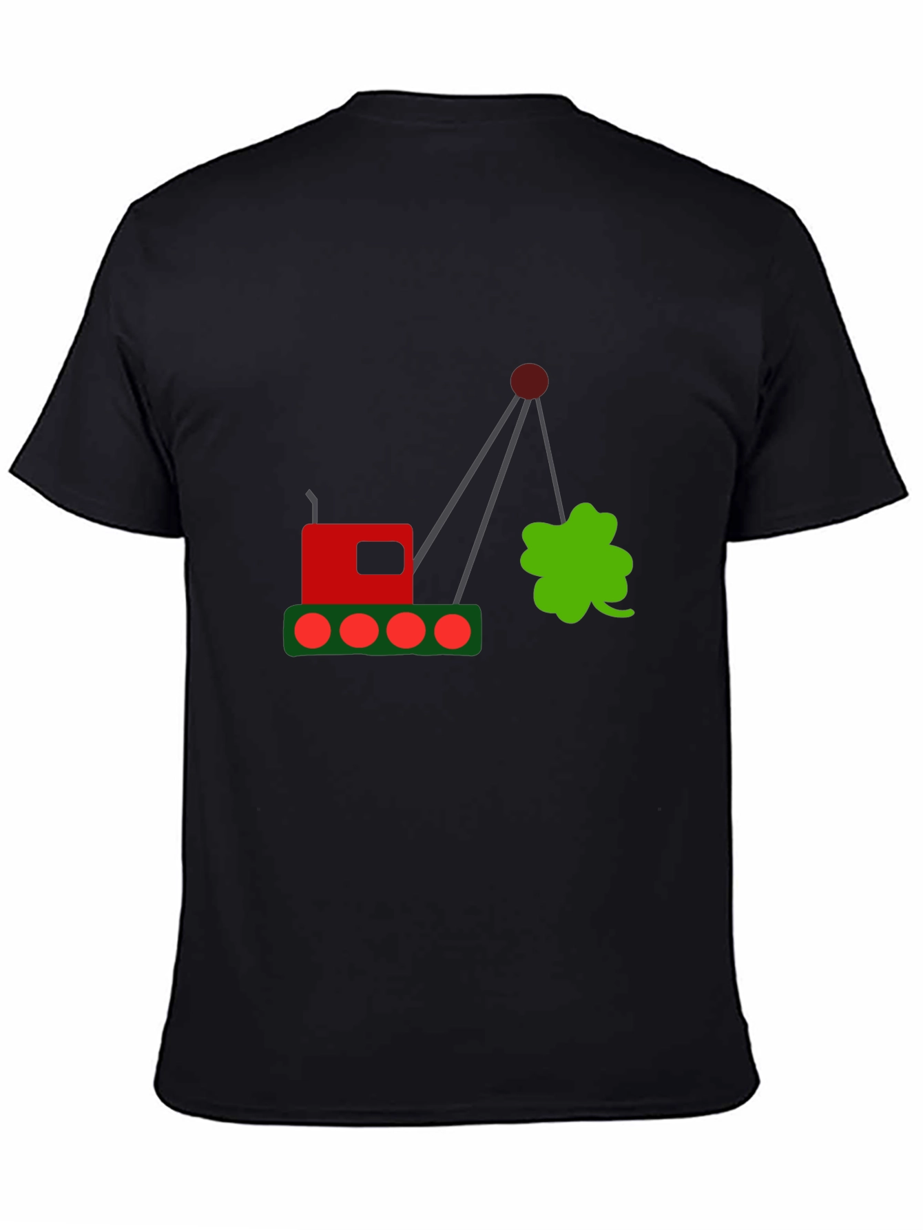 Lucky Clover Crane Graphic Tee - Black