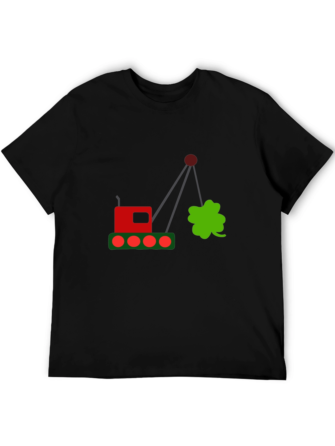 Lucky Clover Crane Graphic Tee - Black