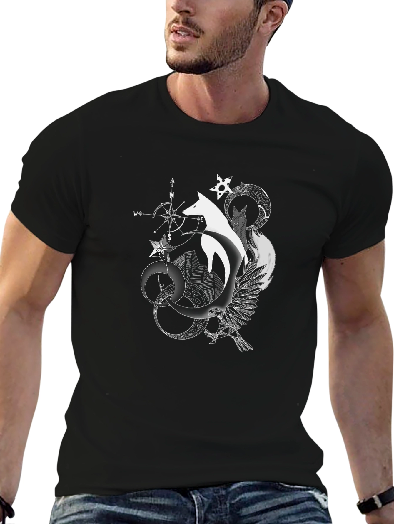 Fox Compass Graphic Tee - Mens Black T-Shirt
