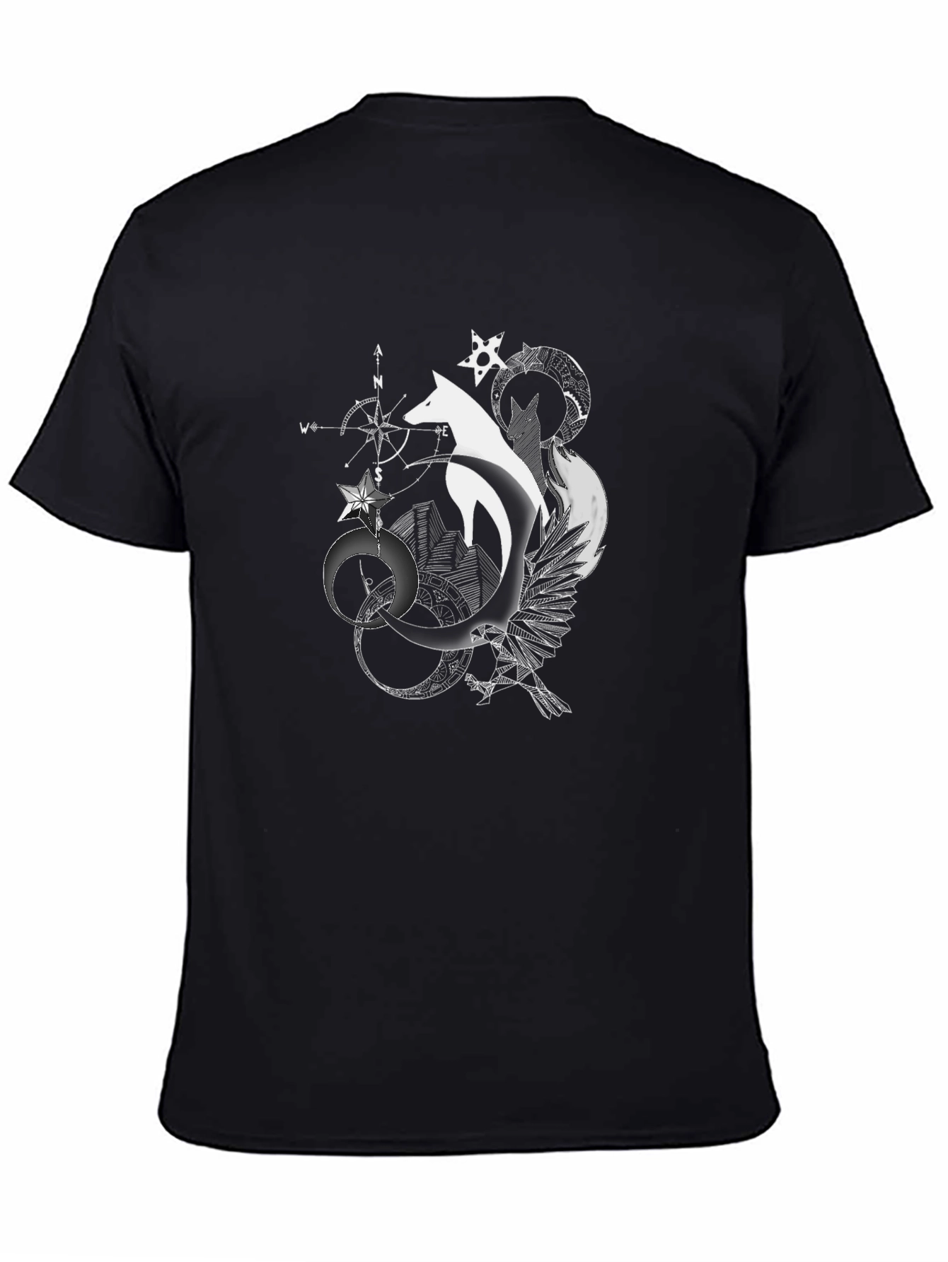 Fox Compass Graphic Tee - Mens Black T-Shirt