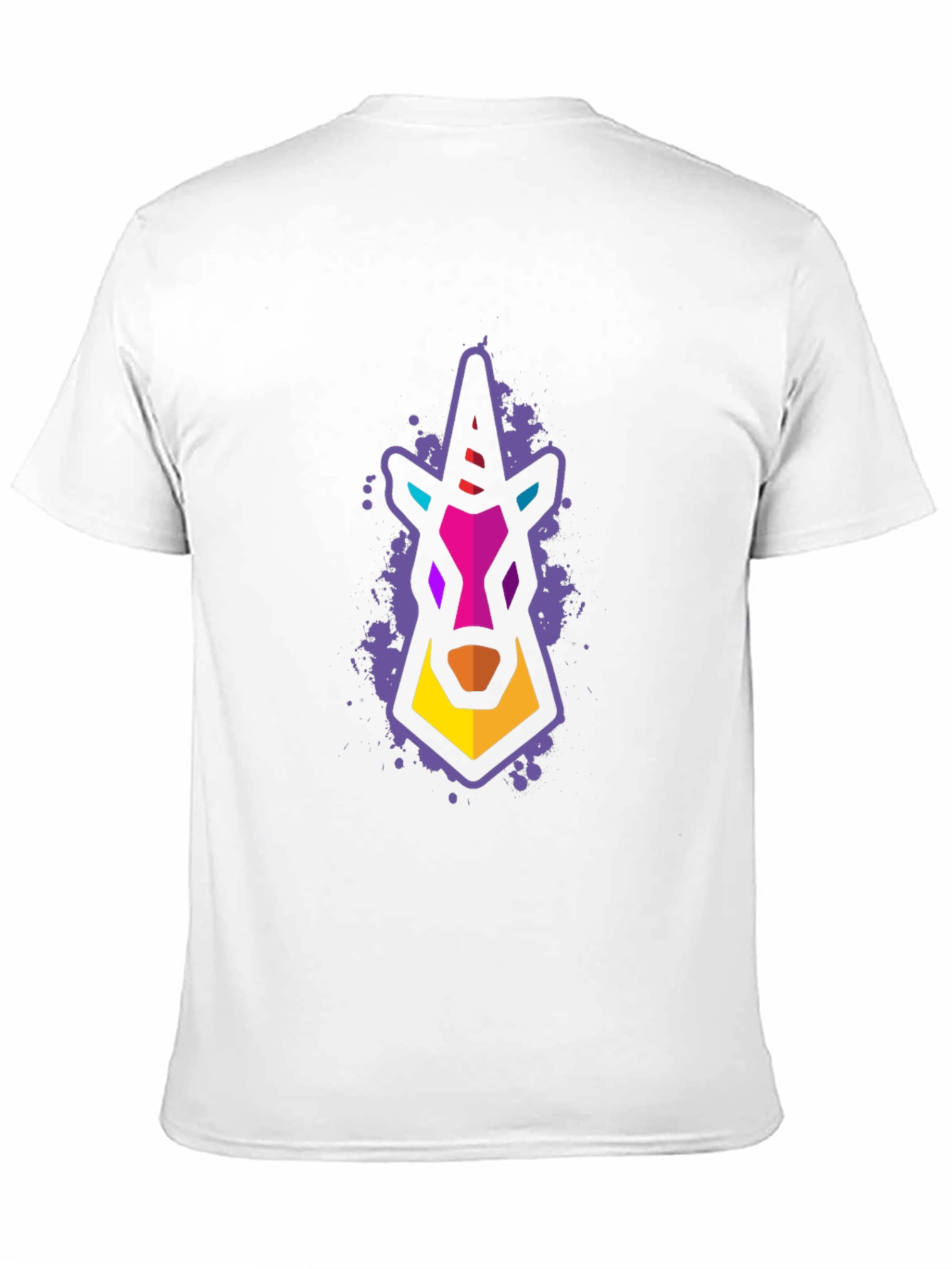 Geometric Unicorn Graphic T-Shirt - Black