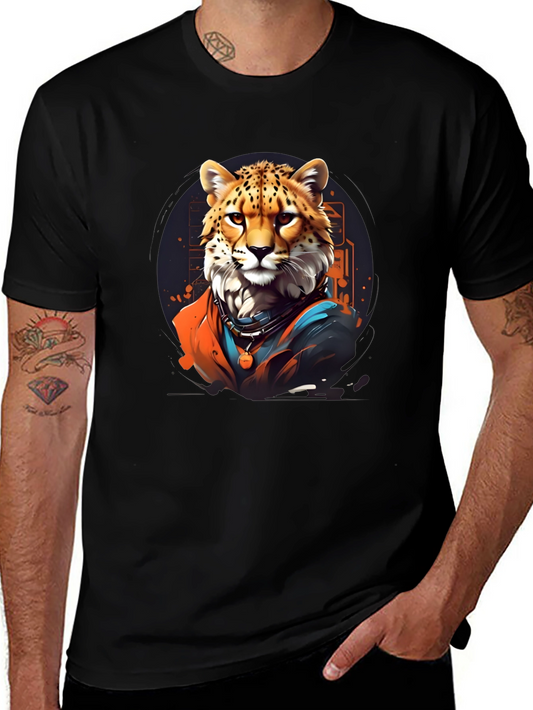 Cool Cheetah Graphic Tee - Black T-Shirt