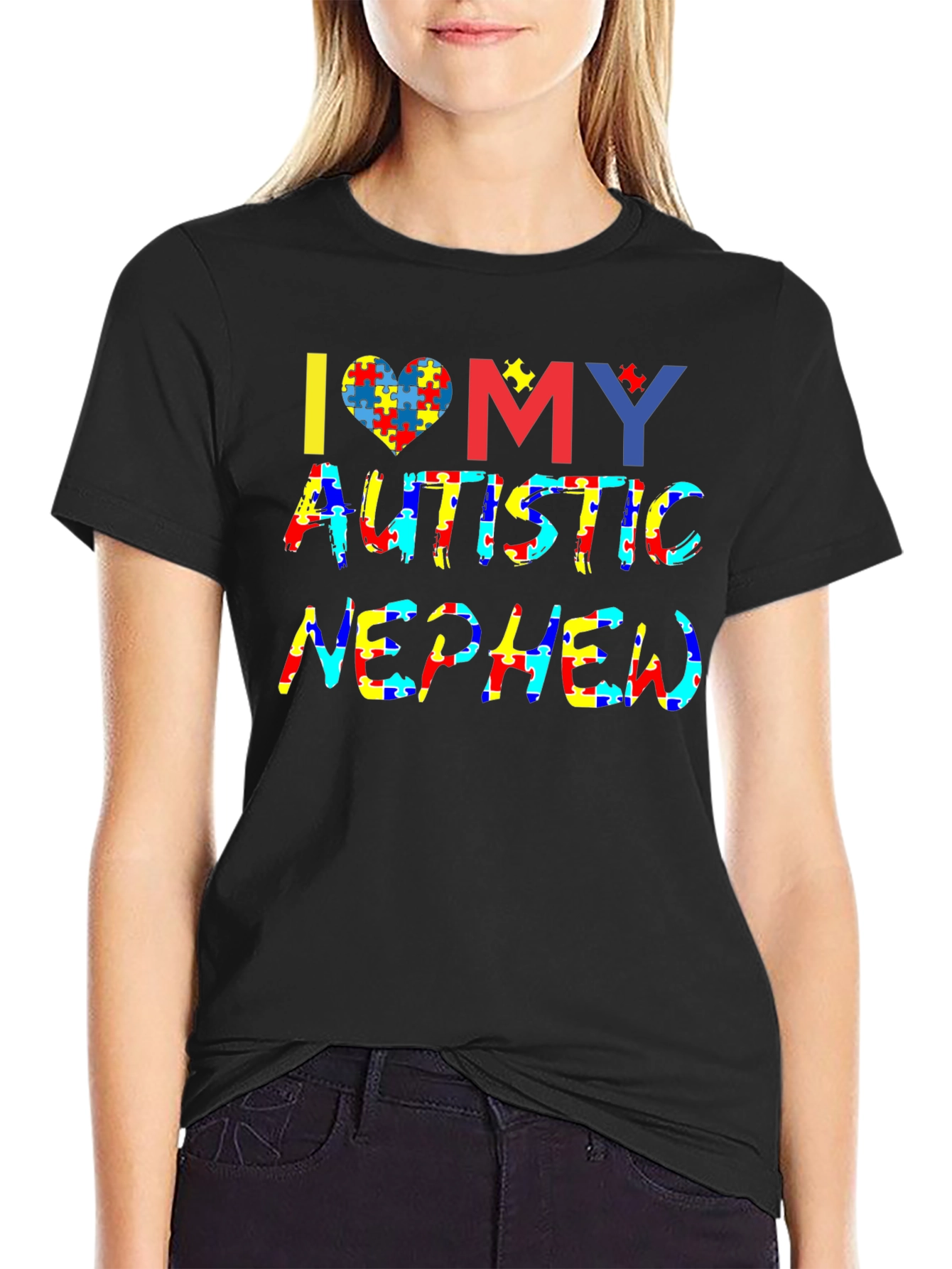 Autism Awareness I Love My Autistic Nephew T-Shirt