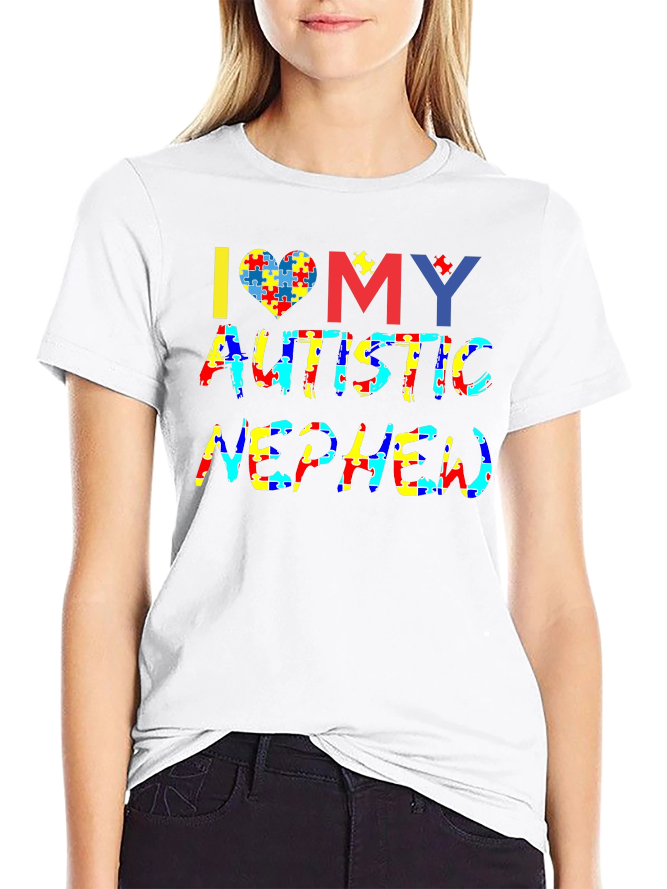 Autism Awareness I Love My Autistic Nephew T-Shirt