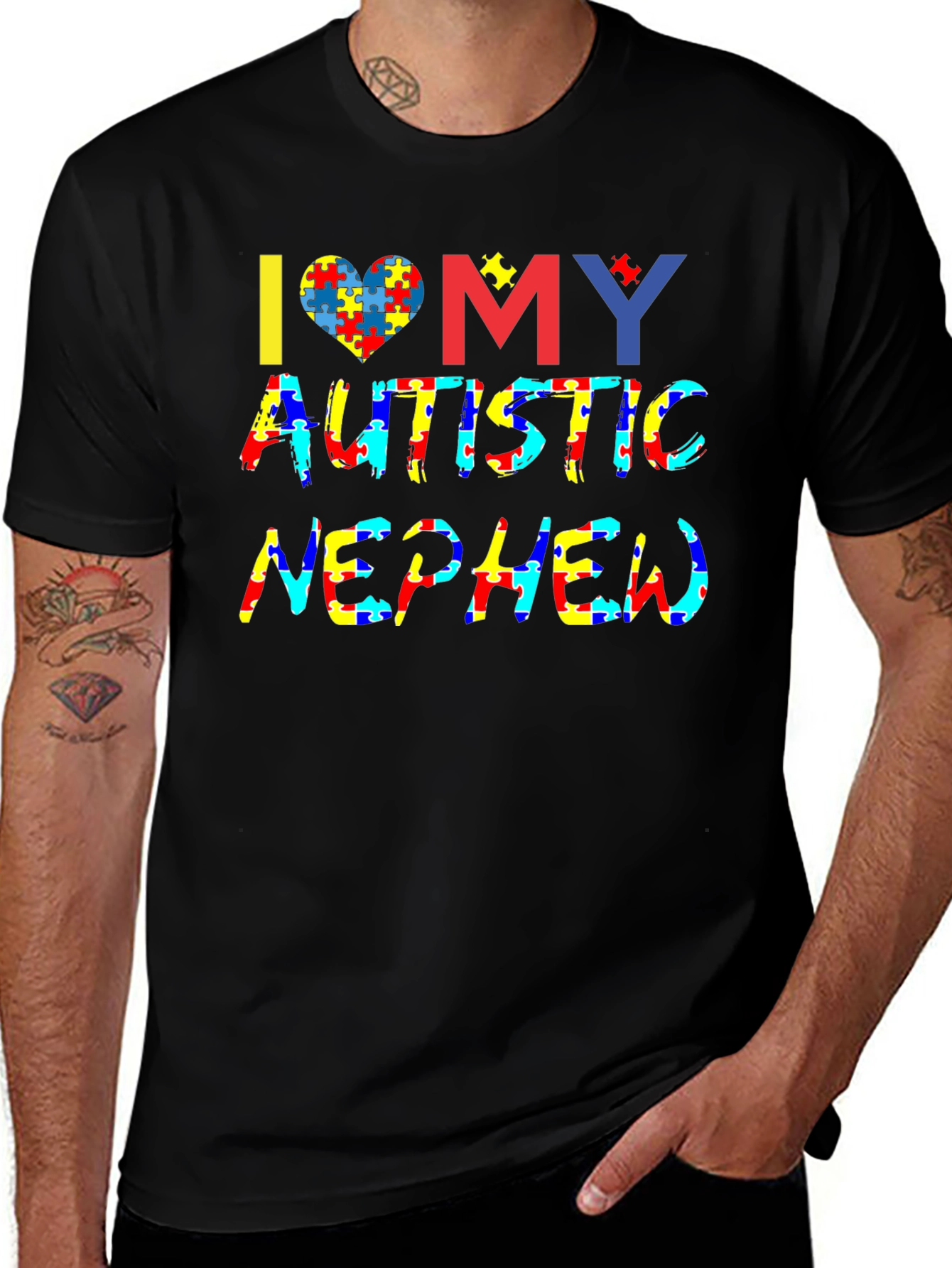 Autism Awareness I Love My Autistic Nephew T-Shirt