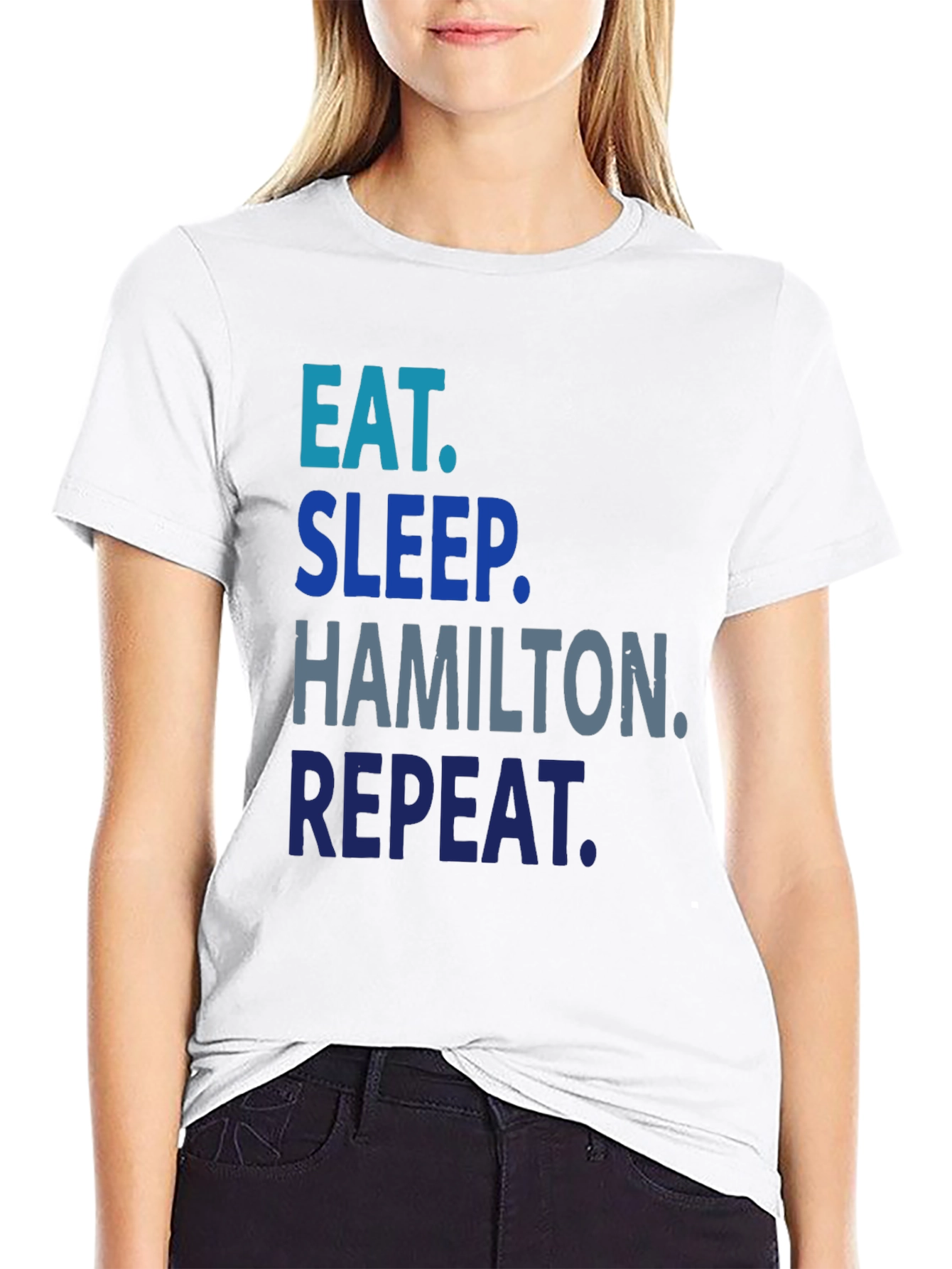 Eat Sleep Hamilton Repeat Black T-Shirt