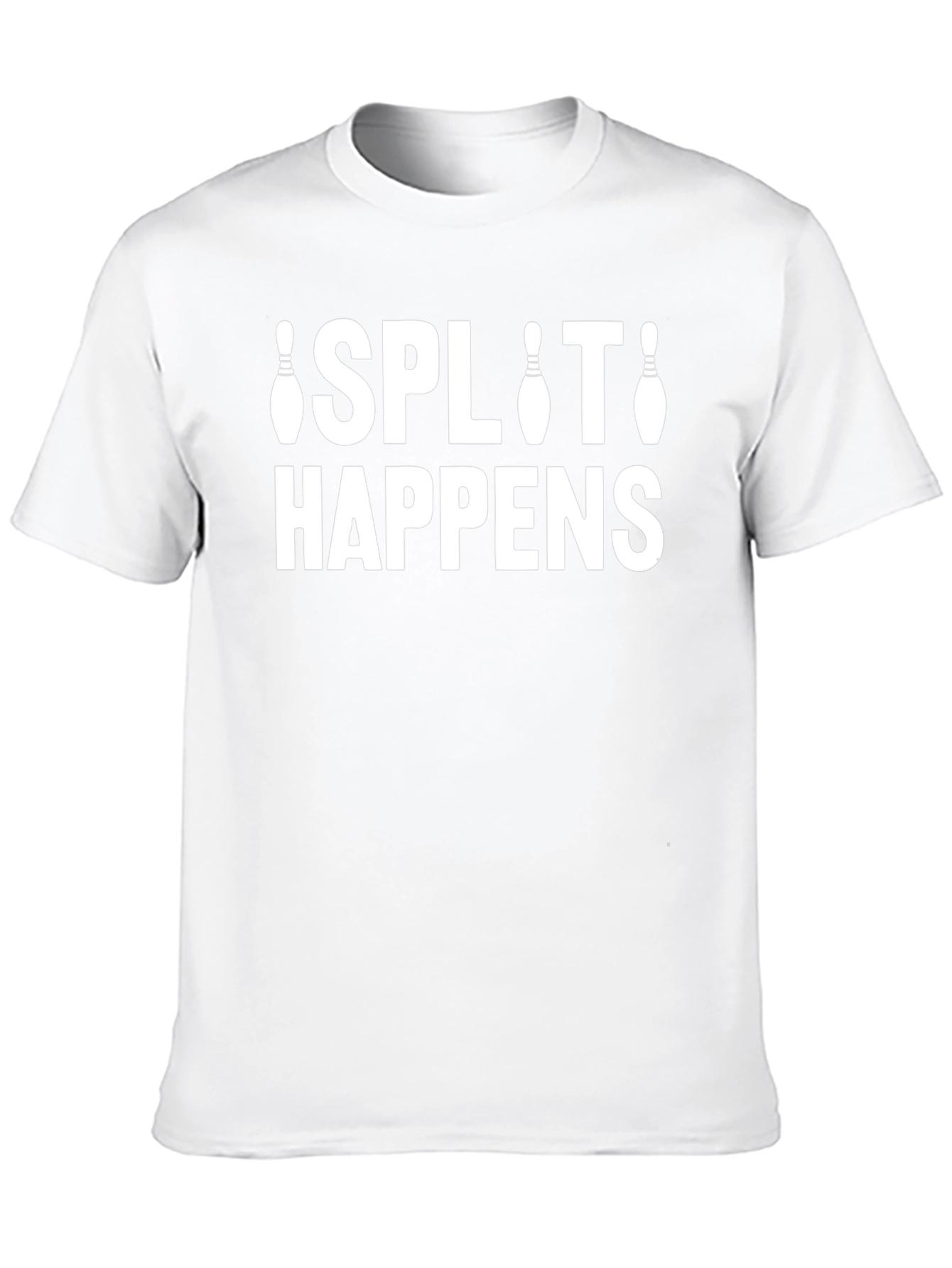 Split Happens Bowling T-Shirt - Black Crew Neck Tee