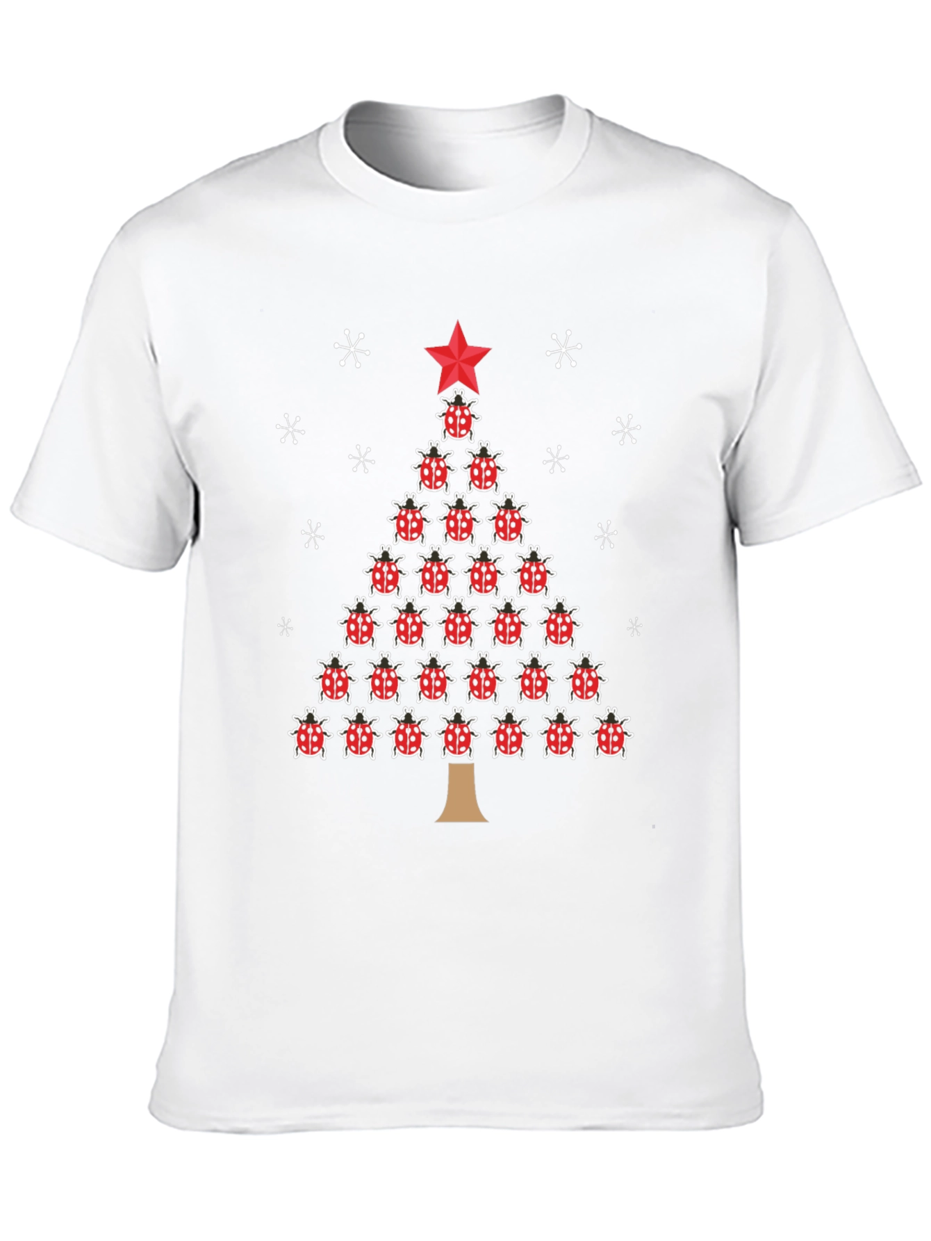 Ladybug Christmas Tree Black T-Shirt