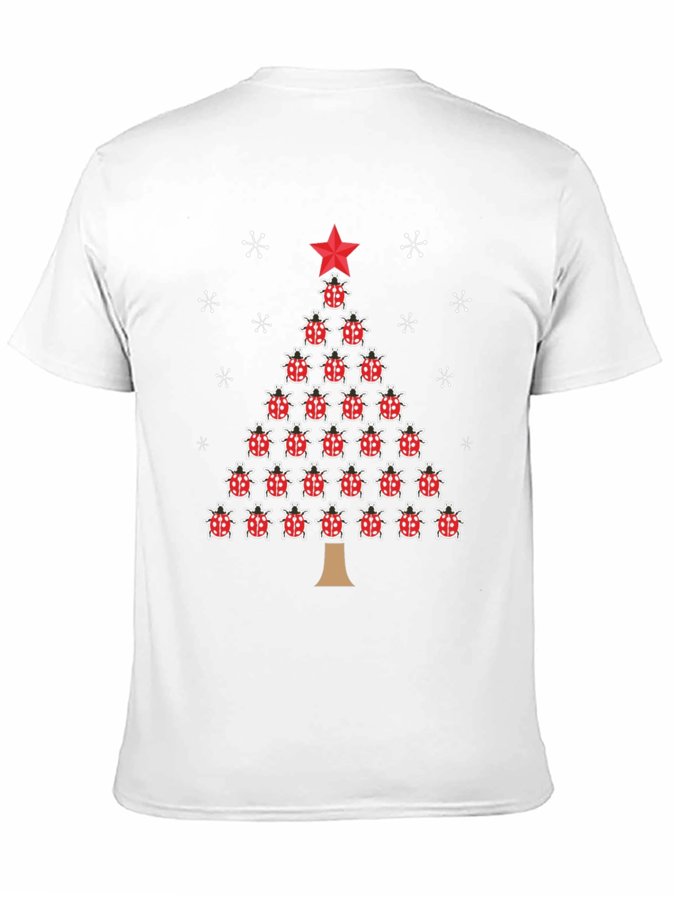 Ladybug Christmas Tree Black T-Shirt
