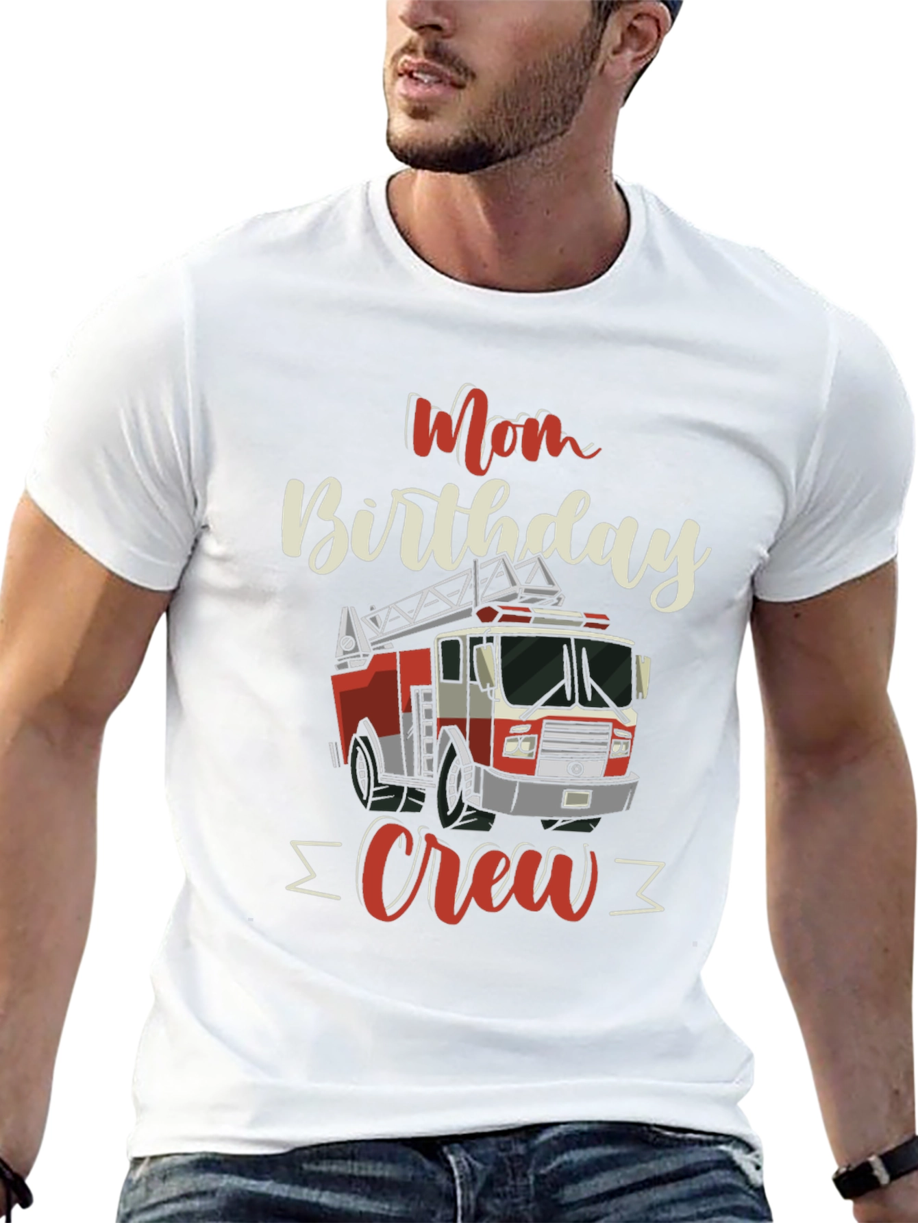 Mom Birthday Crew Firetruck T-Shirt