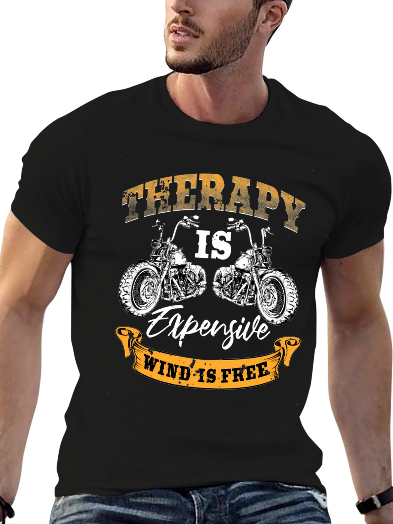 Therapy is Expensive Wind is Free Black T-Shirt