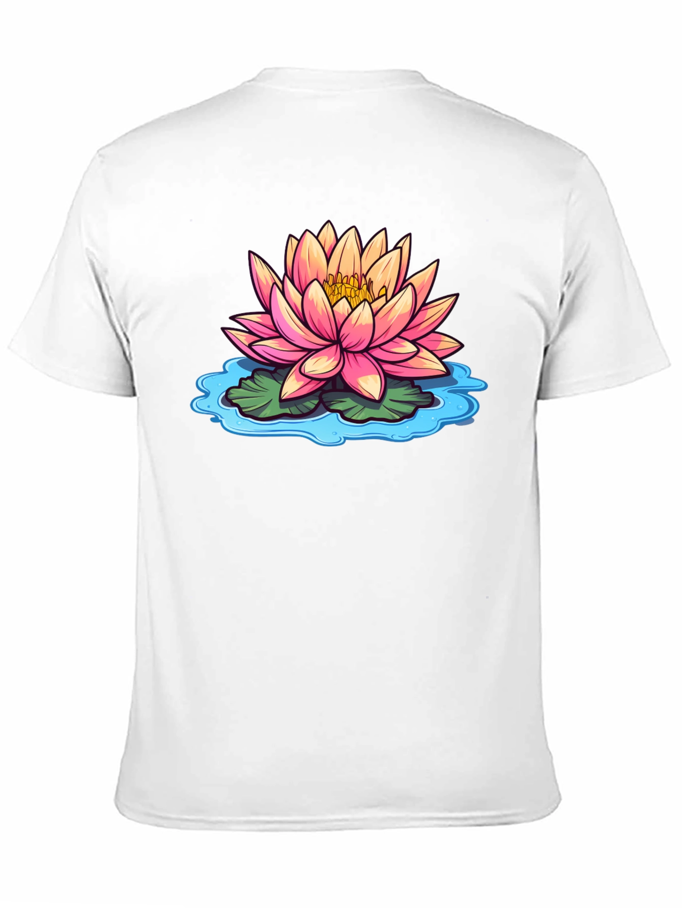 Lotus Flower Graphic Print Black T-Shirt