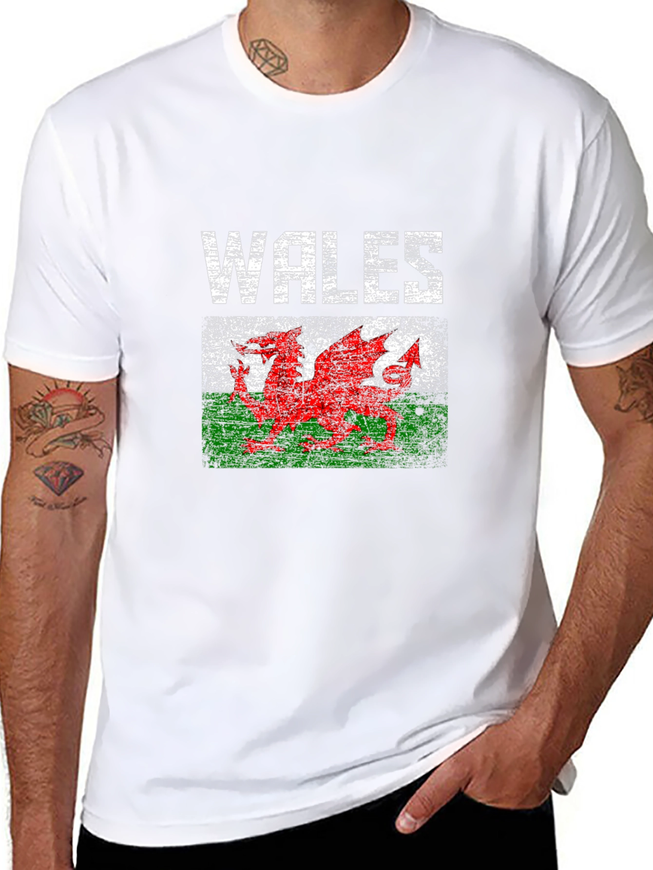 Wales Flag Dragon Graphic T-Shirt