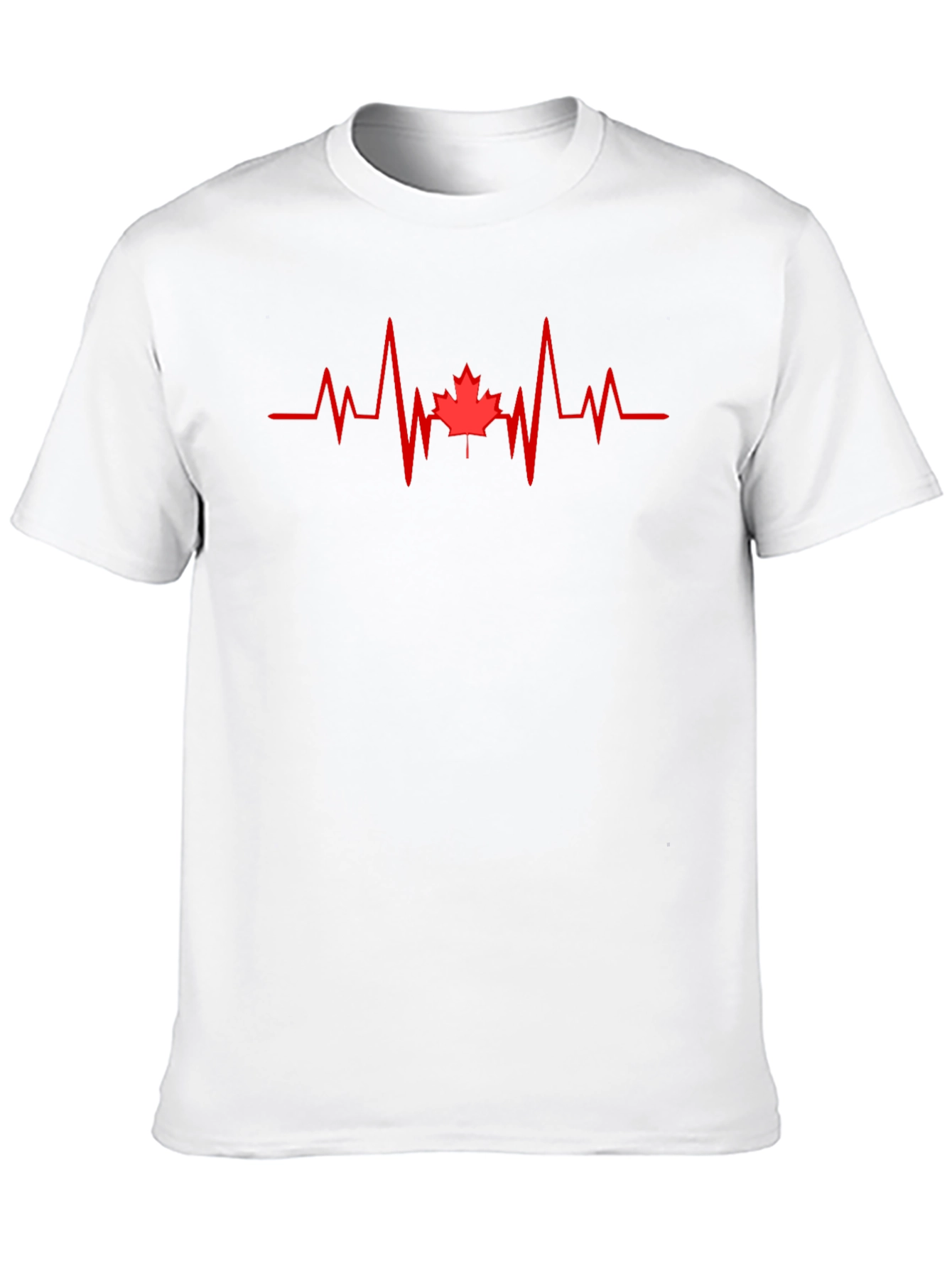 Canada Maple Leaf Heartbeat T-Shirt - Black