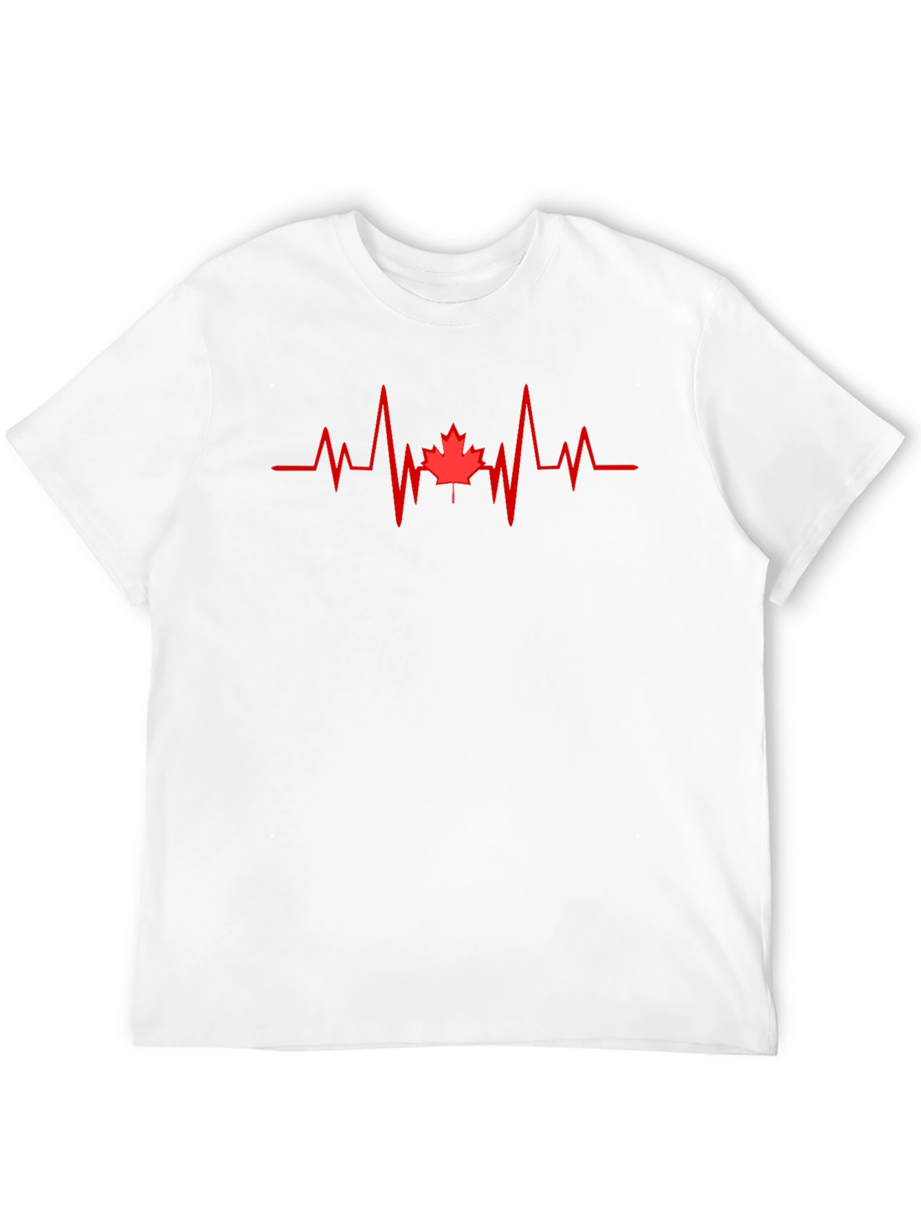 Canada Maple Leaf Heartbeat T-Shirt - Black