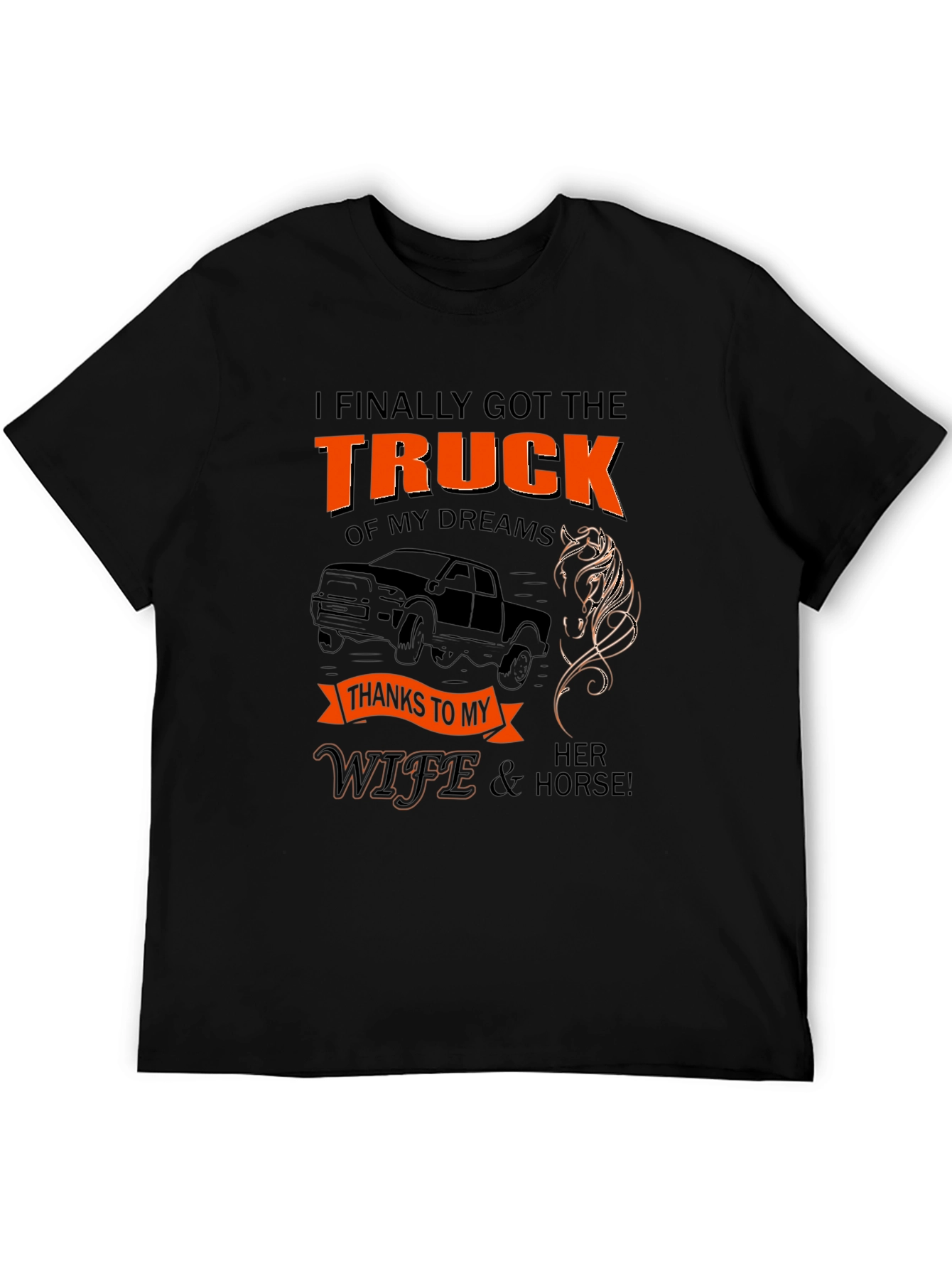 Funny Truck and Horse Lover Graphic T-Shirt