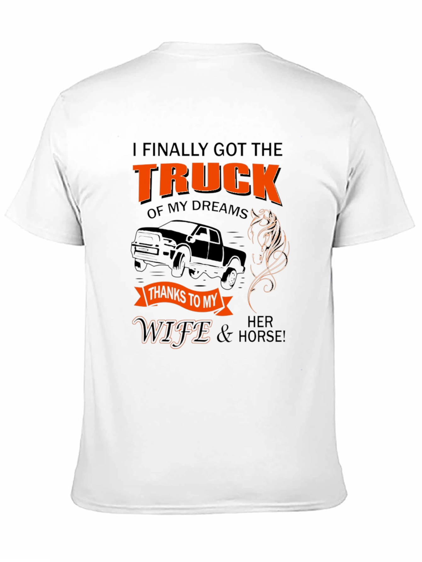 Funny Truck and Horse Lover Graphic T-Shirt