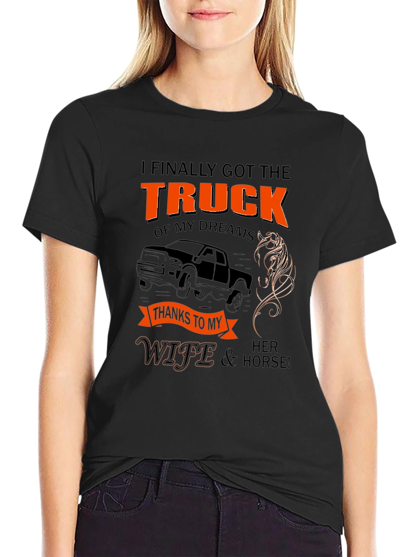Funny Truck and Horse Lover Graphic T-Shirt