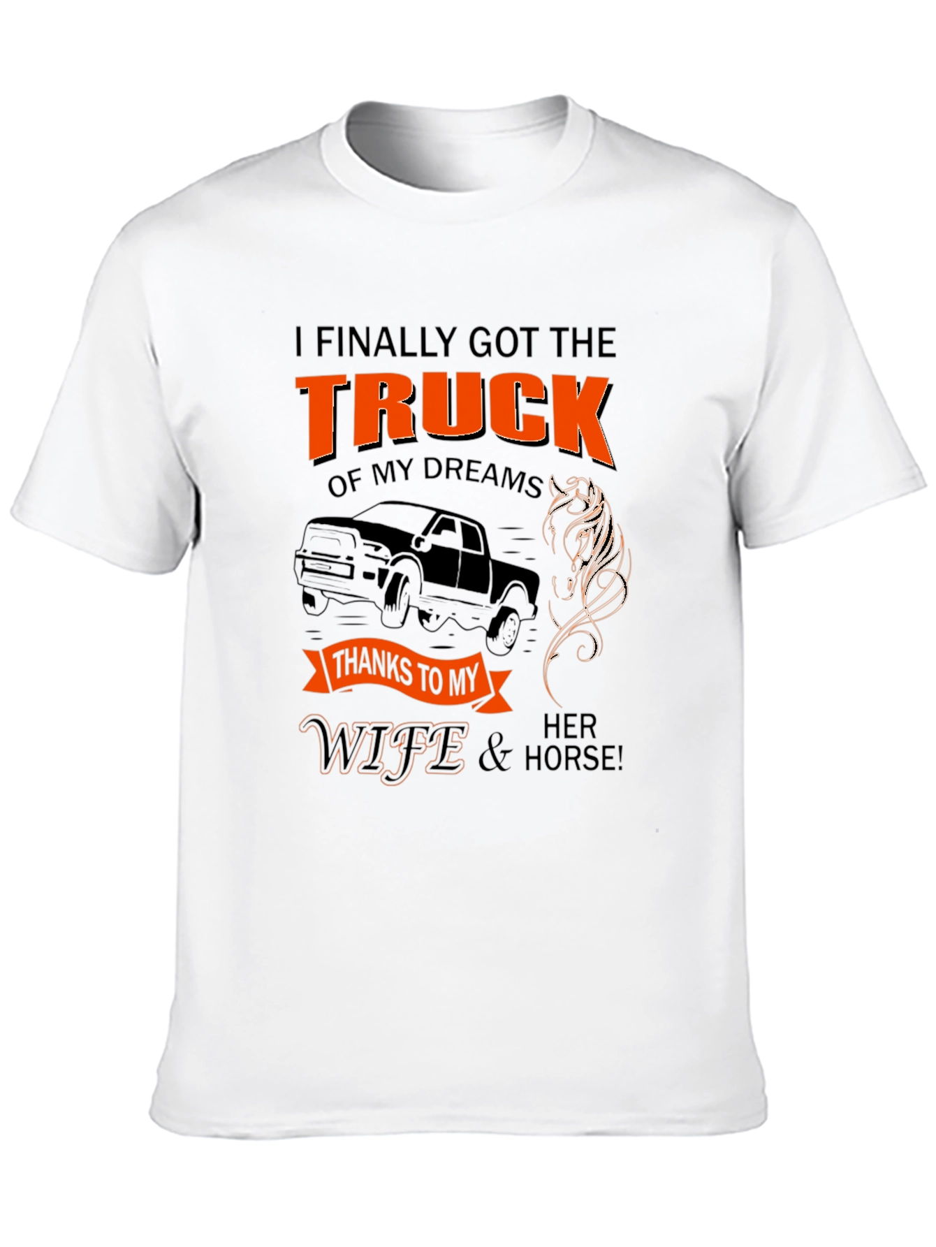 Funny Truck and Horse Lover Graphic T-Shirt