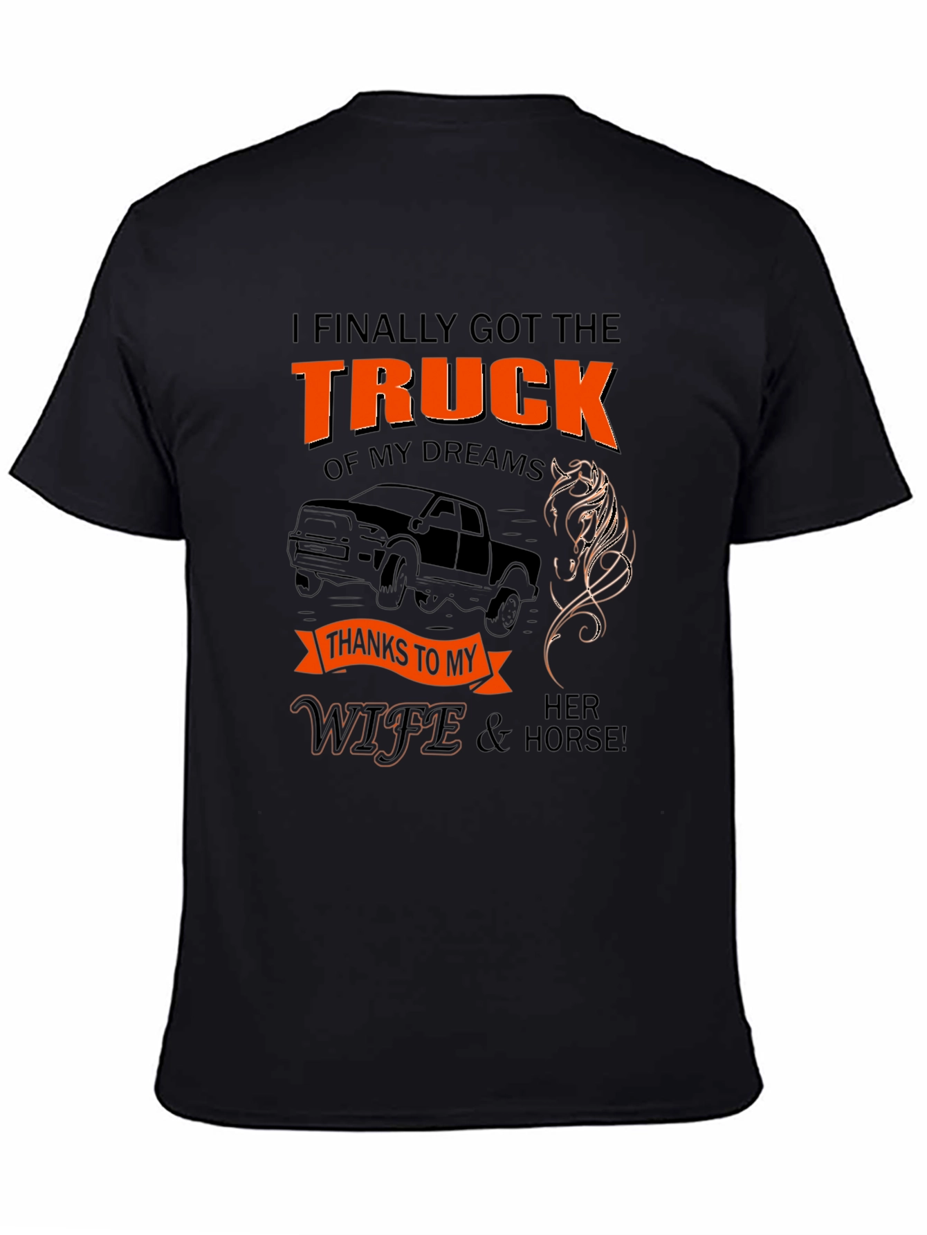 Funny Truck and Horse Lover Graphic T-Shirt