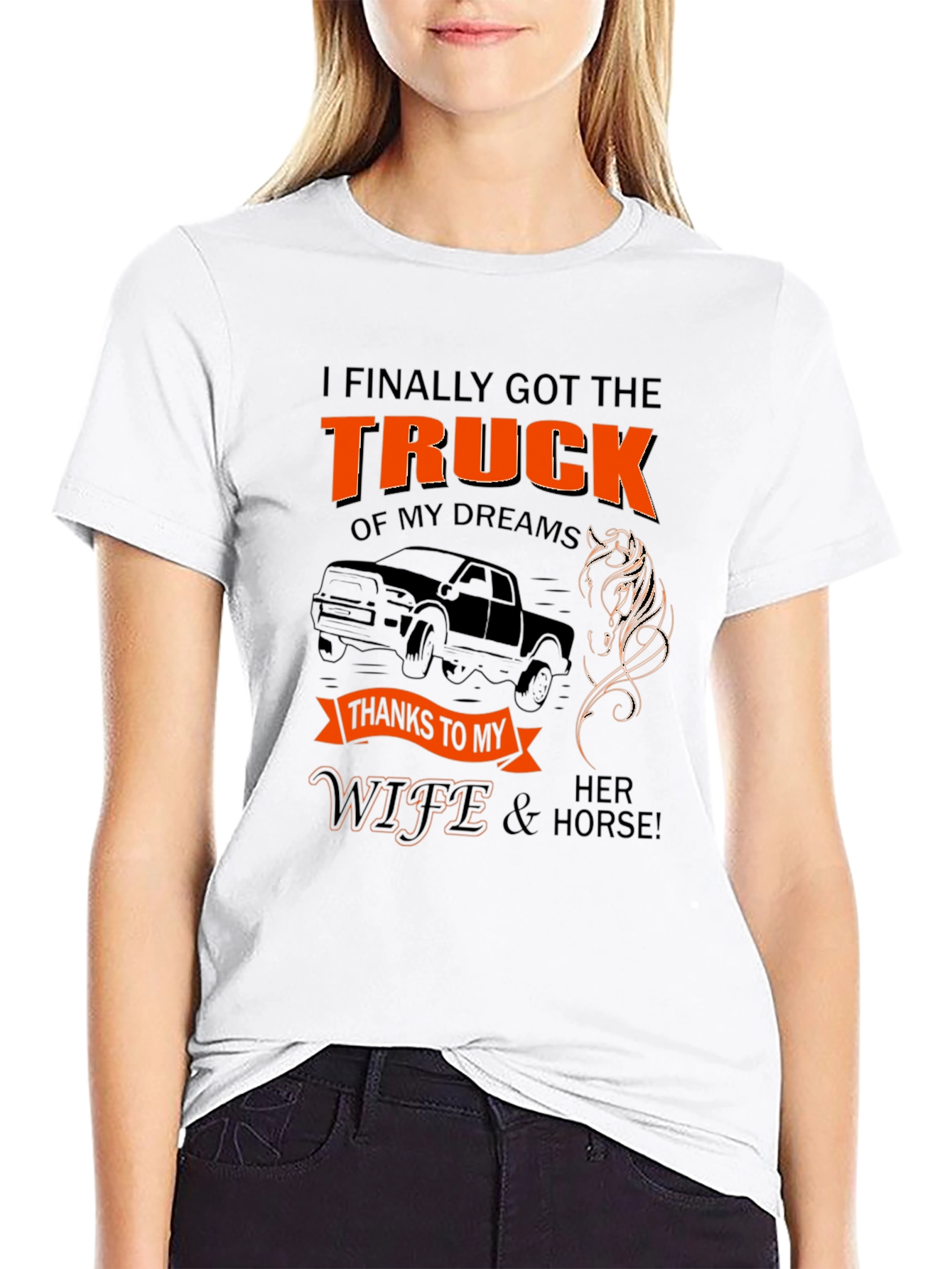 Funny Truck and Horse Lover Graphic T-Shirt