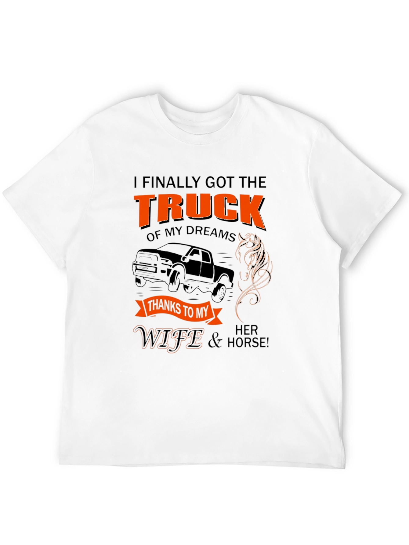 Funny Truck and Horse Lover Graphic T-Shirt