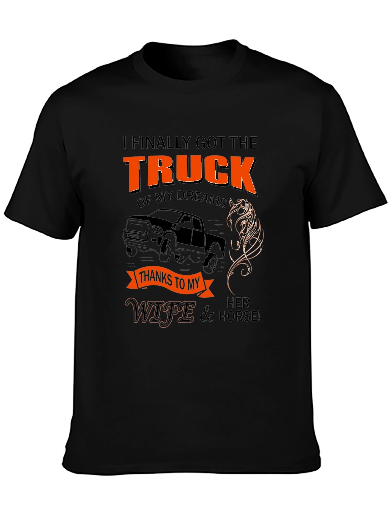 Funny Truck and Horse Lover Graphic T-Shirt
